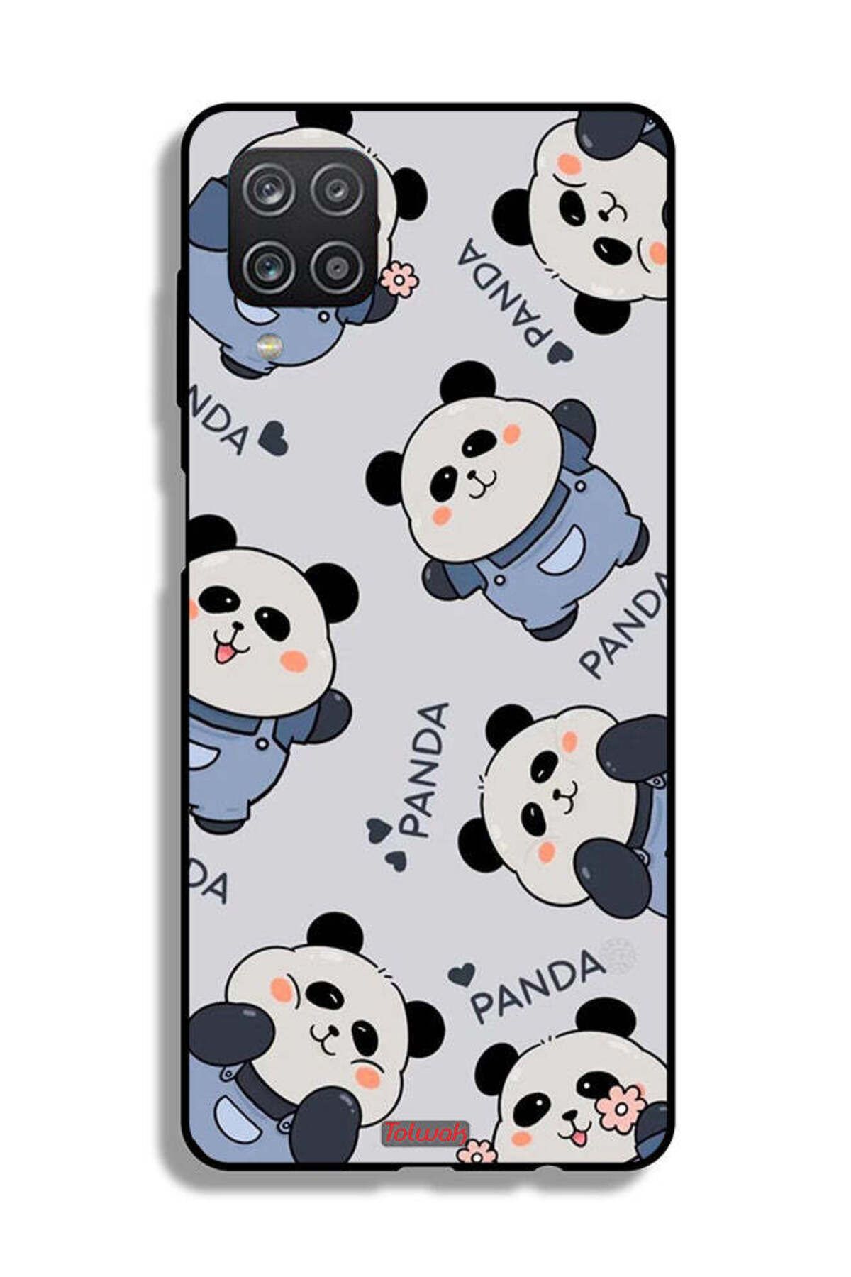 Tolwak-Samsung Galaxy M12 Protective Case Cover Pattern Of Pandas 1