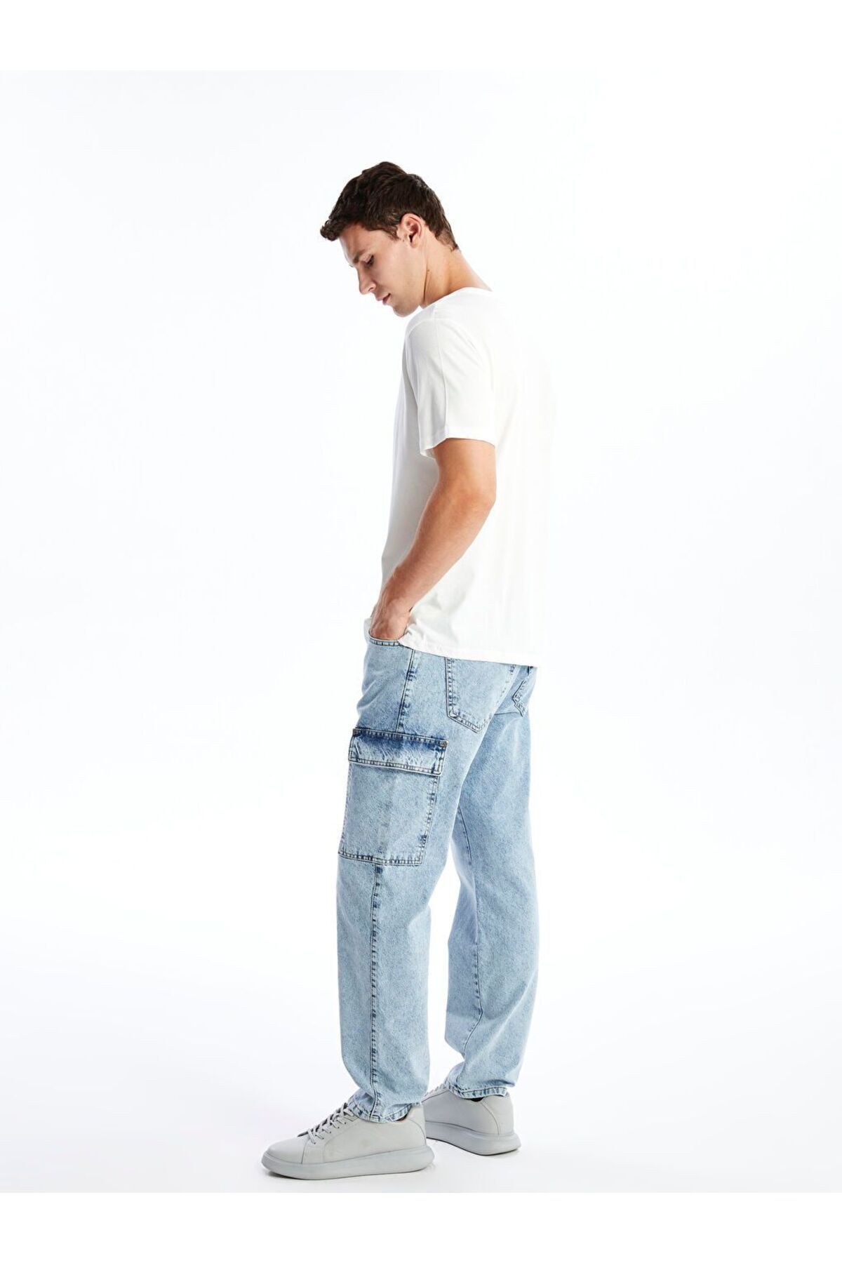 LC Waikiki Indigo Standart Kalıp Erkek Kargo Jean Pantolon