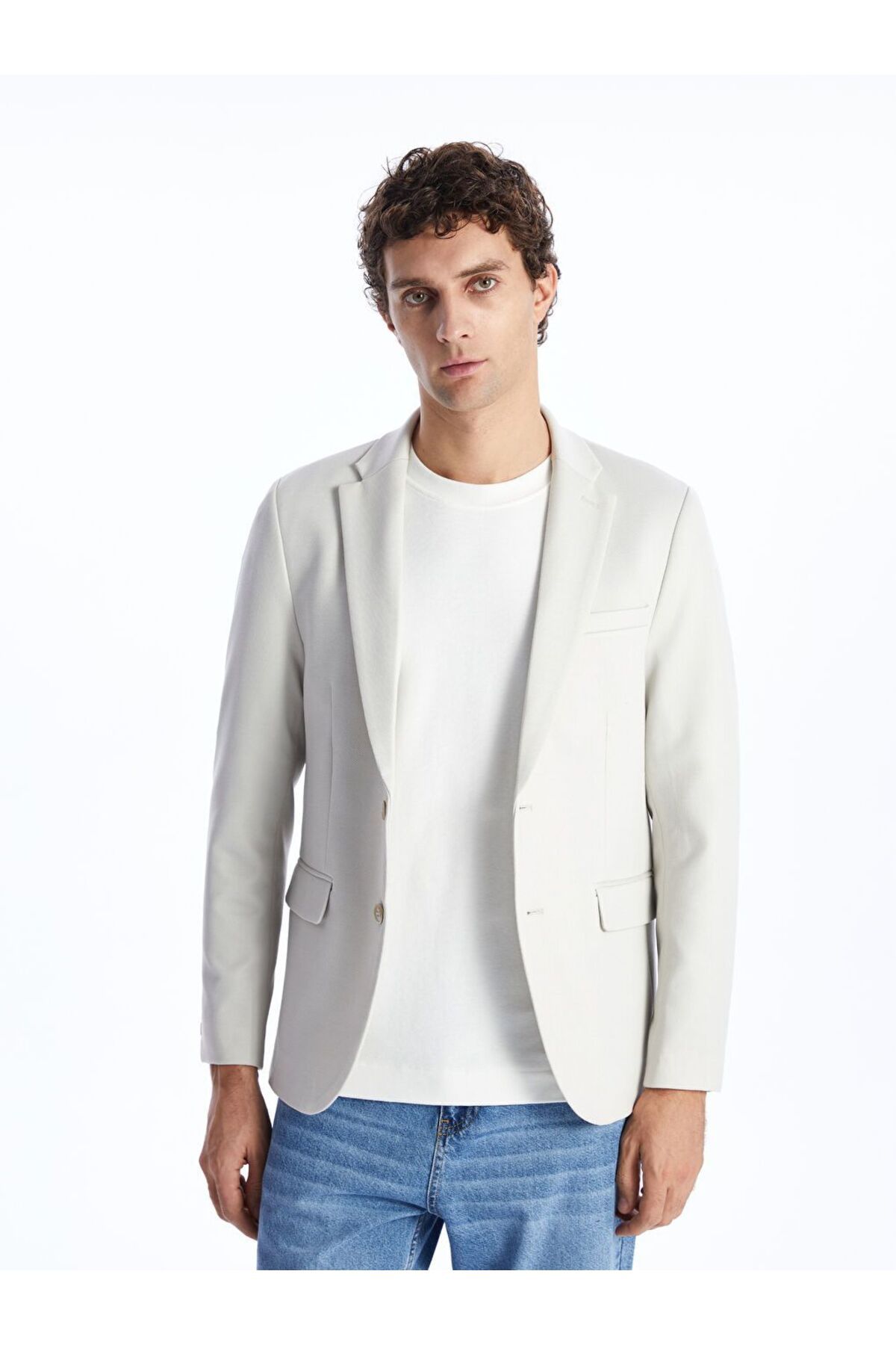 LC Waikiki Bej Dar Kalıp Erkek Blazer Ceket