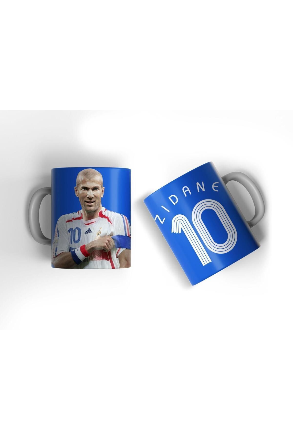 BİBANAPROMOSYON Zidane Fransa Milli Takım Kupa Bardak Zidane Kupa Tasarım Baskılı Kahve Kupası Hediye Porselen Kupa