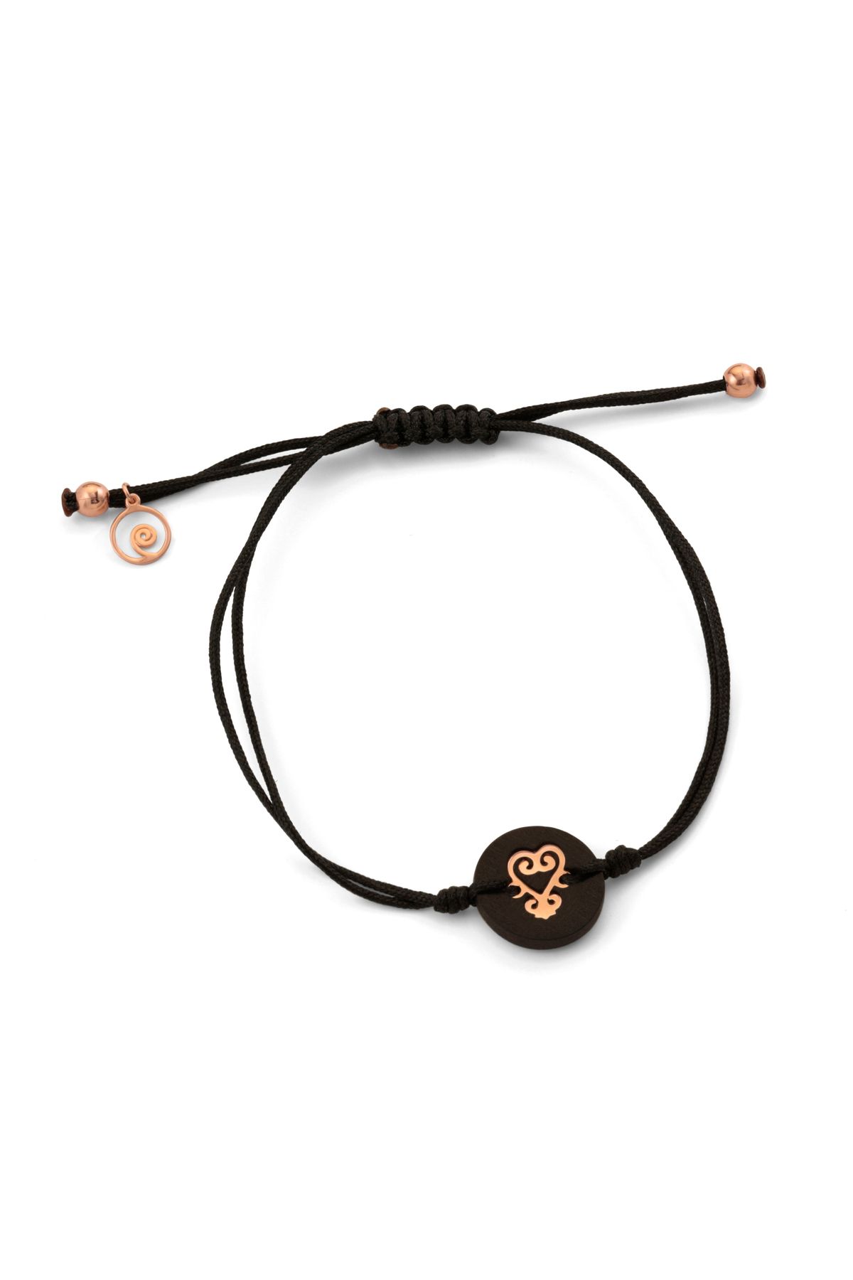 BEE GODDESS Sankofa XS Abanoz Altın İp Bileklik