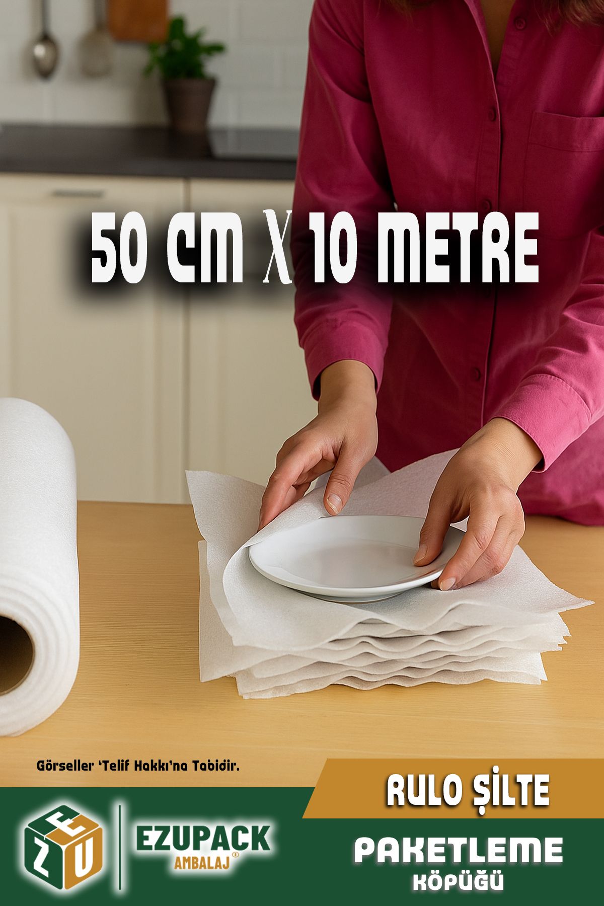Ezupack 10 Metre Şilte Tabak Arası Bardak Sarma Cam Sarma Şiltesi Taşıma Taşınma Ambalaj Malzemesi 50cm