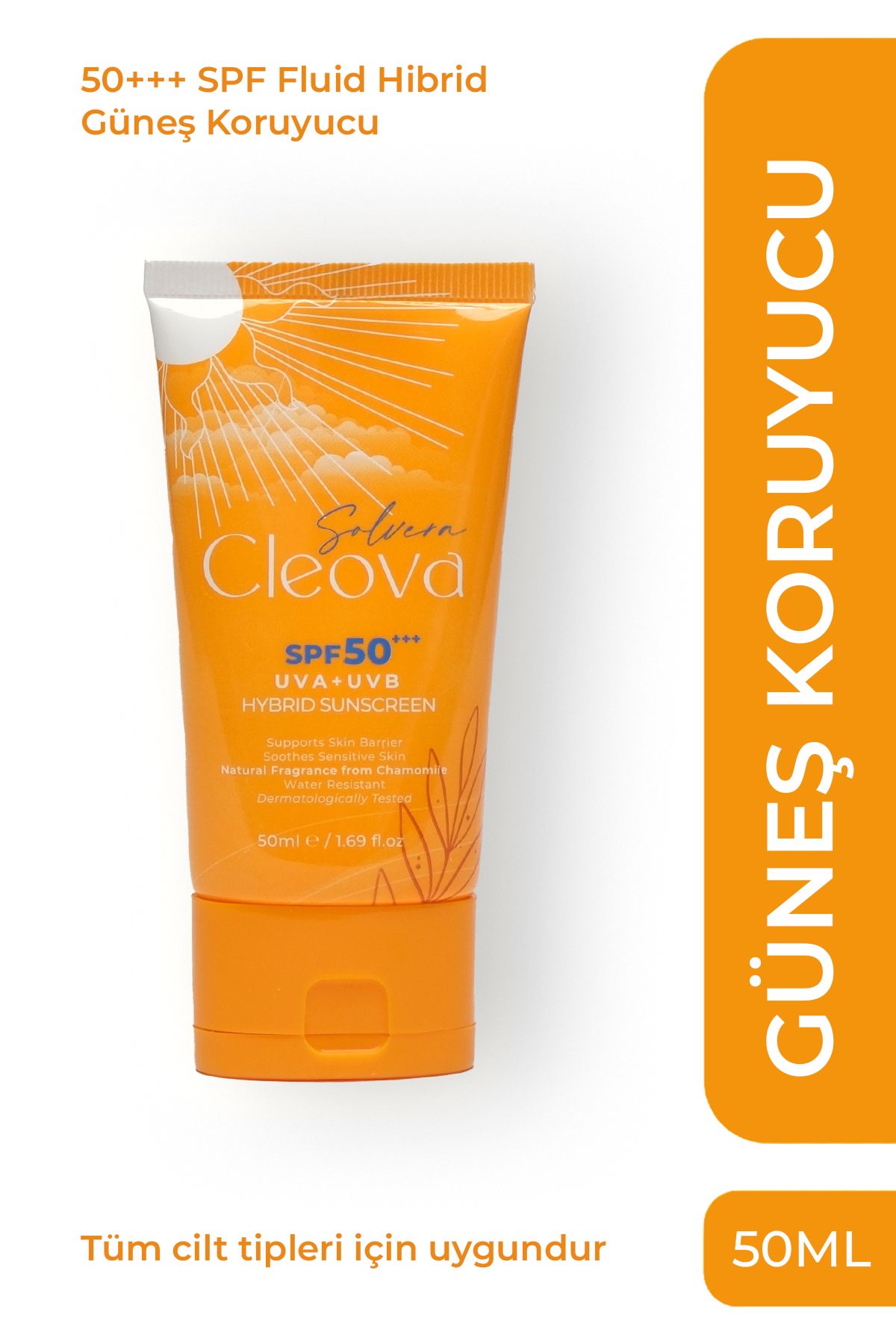 cleova Solvera Spf 50 Günlük Yüksek UV Korumalı Sıvı Güneş Kremi