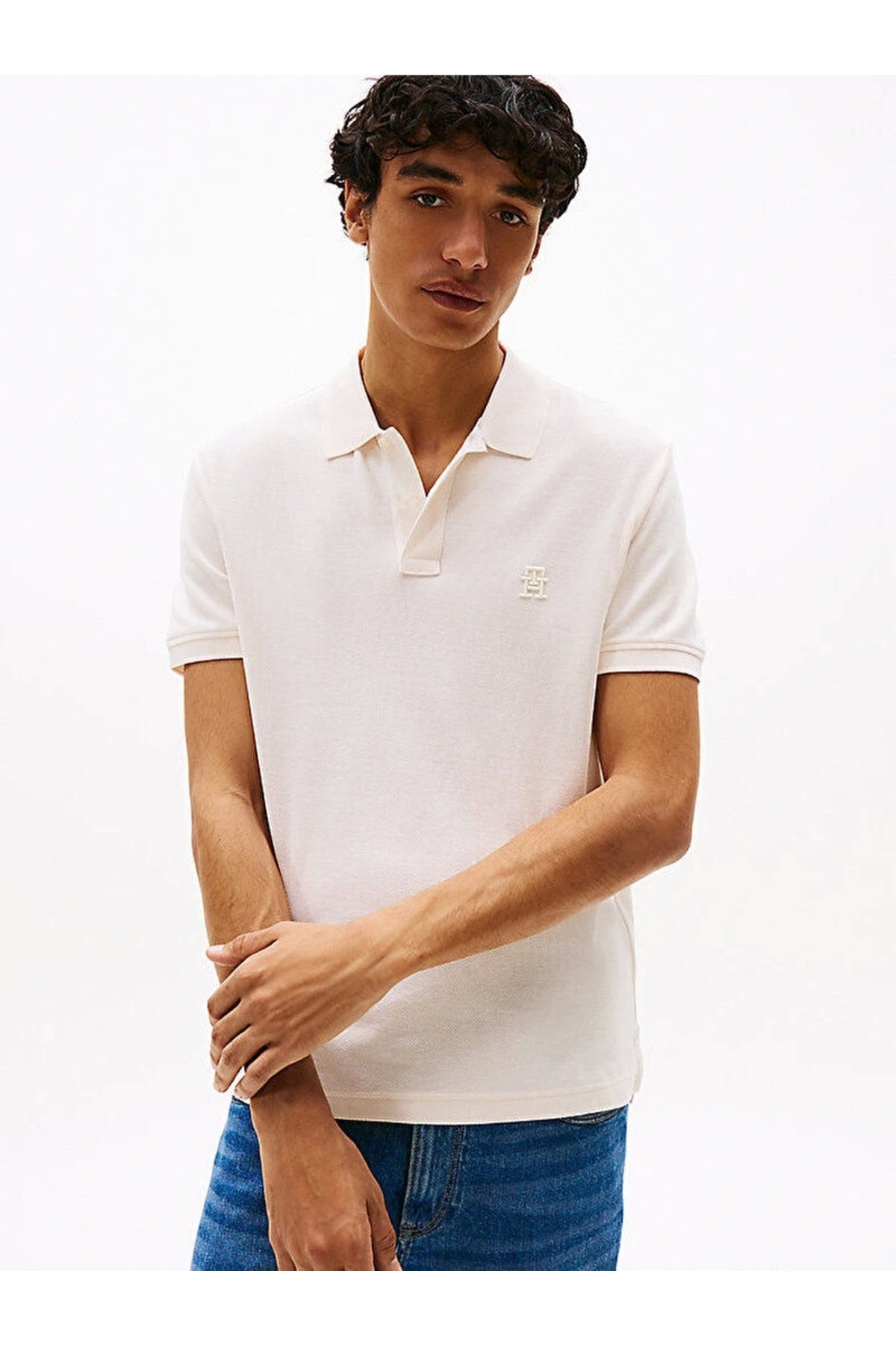 تامی هیلفیگر تی‌شرت مردانه سفید IMD REG POLO MW0MW33167Z00