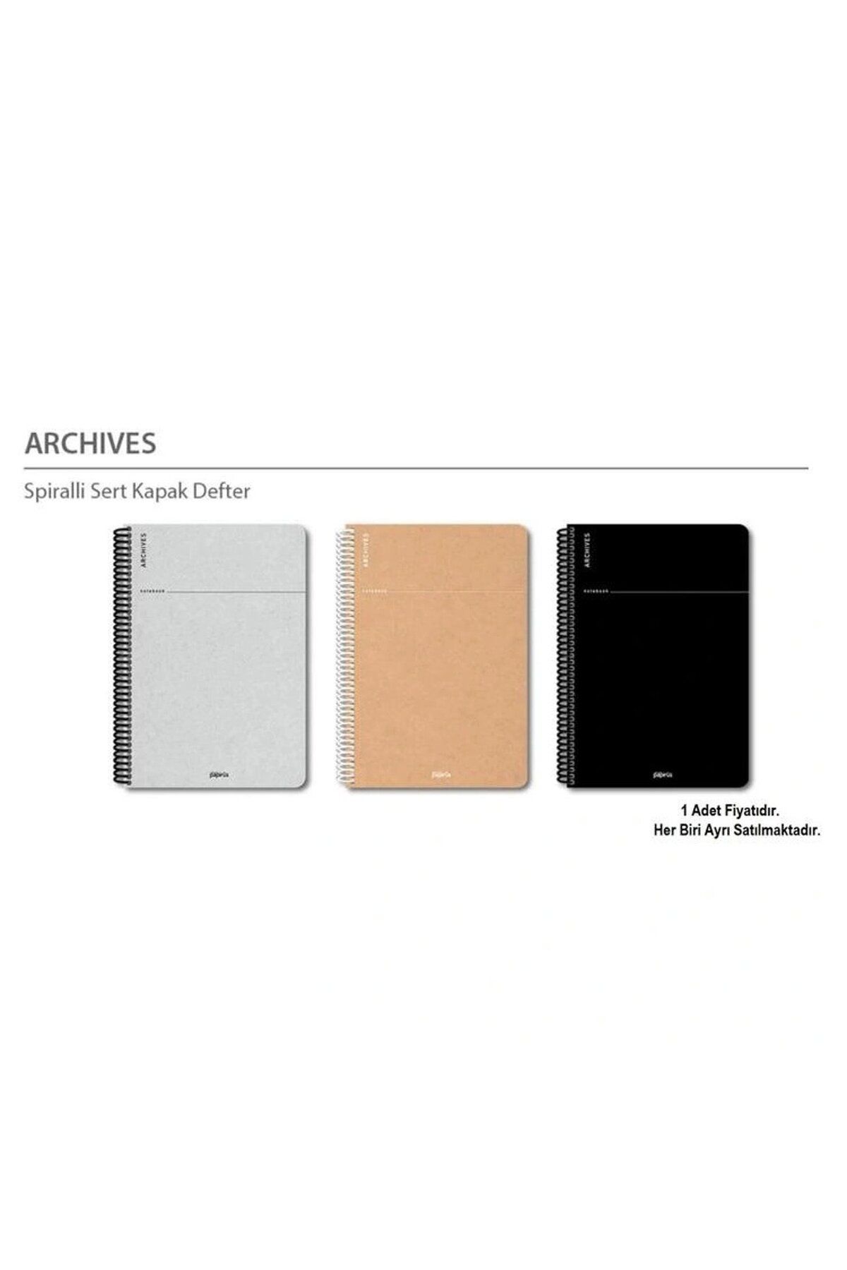 PaPirüs Archives 19x27 100 Yaprak Spiralli Sert Kapak Çizgili Defter