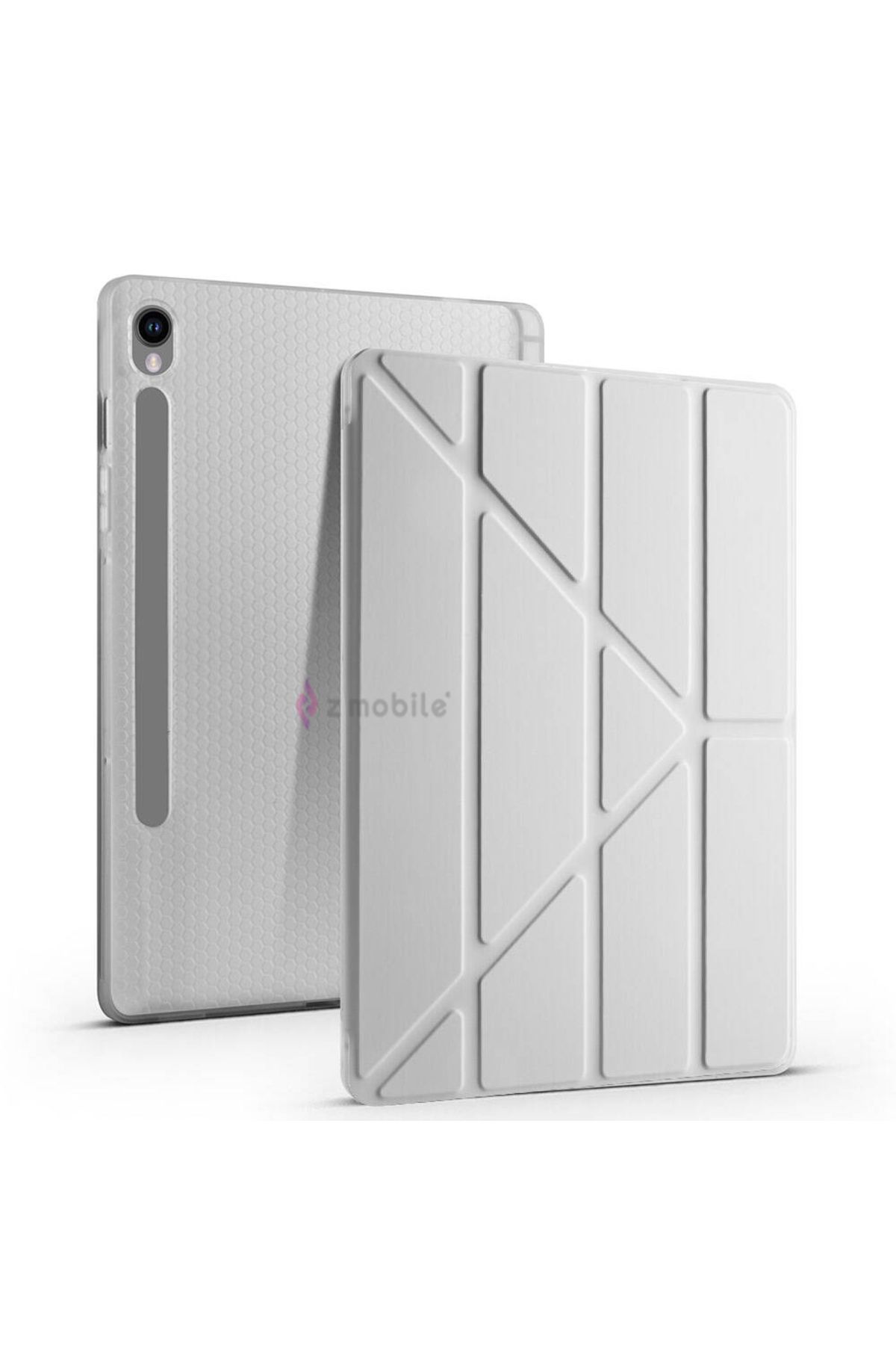 ZMOBILE Galaxy Tab S10 FE Plus SM-X620 Kılıf Tri Folding Kalem Bölmeli Standlı Kılıf Uyandırma Özellikli
