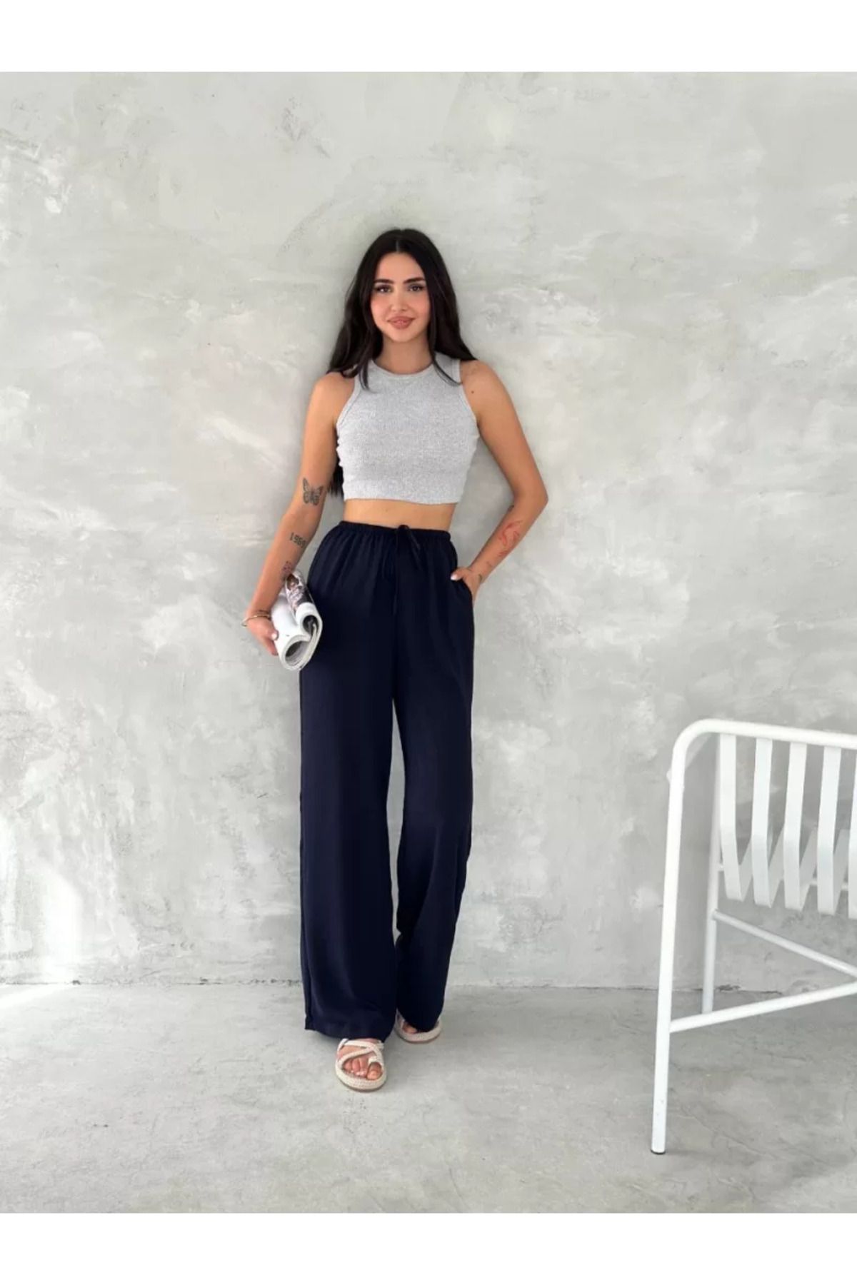 ruum fashions Ayrobin Oversize Kadın Pantalon