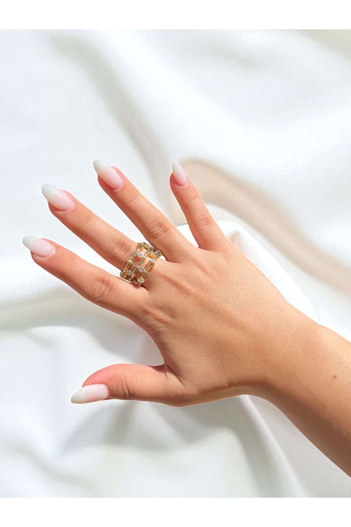 Lilac Jewelry Özel Seri Ayarlanabilir Zirkon Taşlı Yüzük