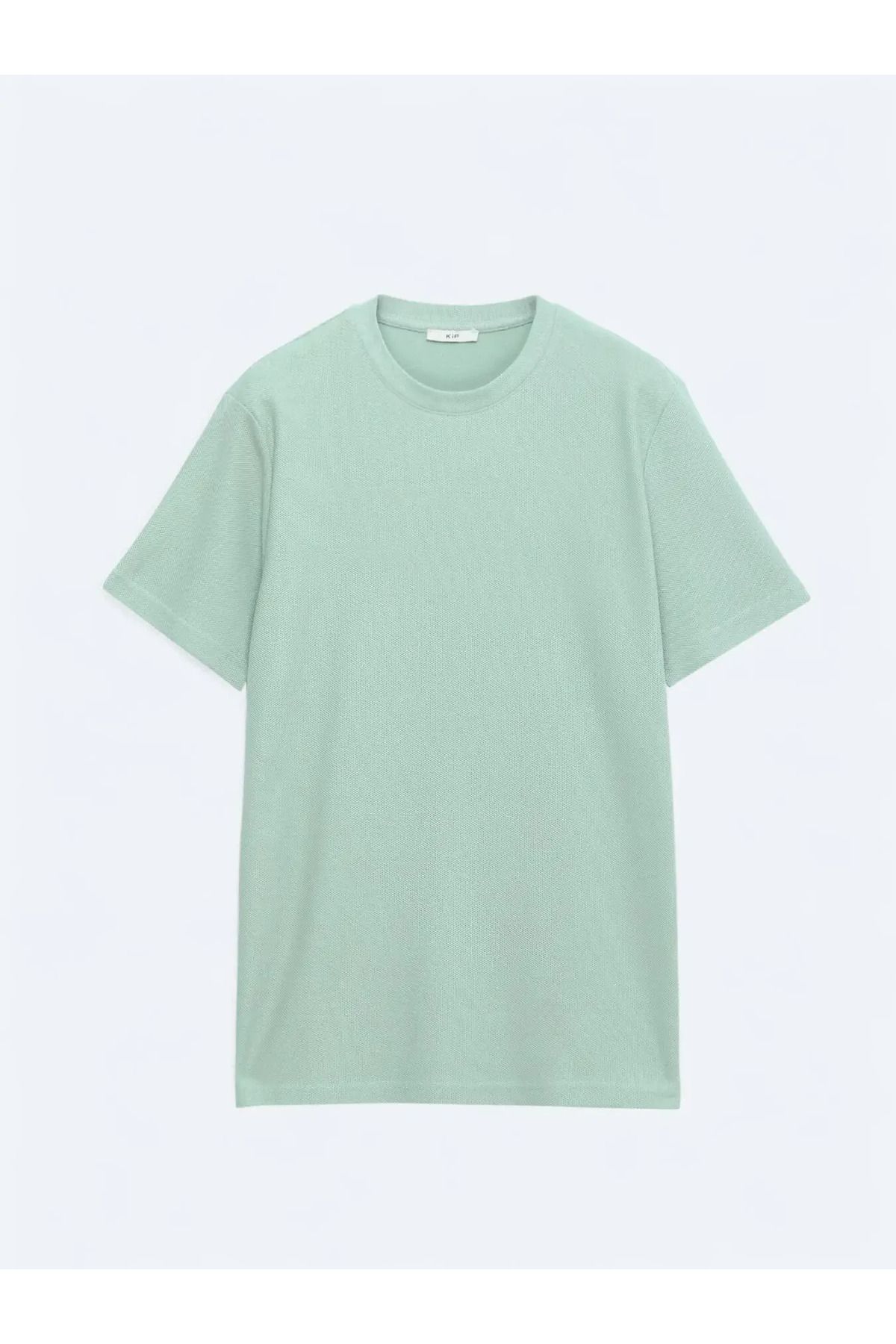 Kip Mint Bisiklet Yaka %100 Pamuk T-Shirt