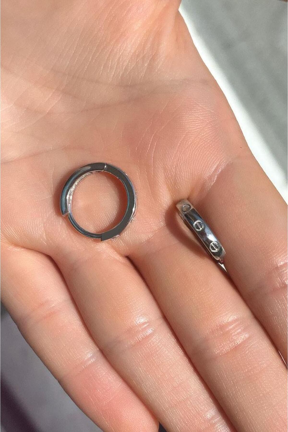 Spossy Silver Jewelry 1.6 cm Vida Tasarım Halka Küpe
