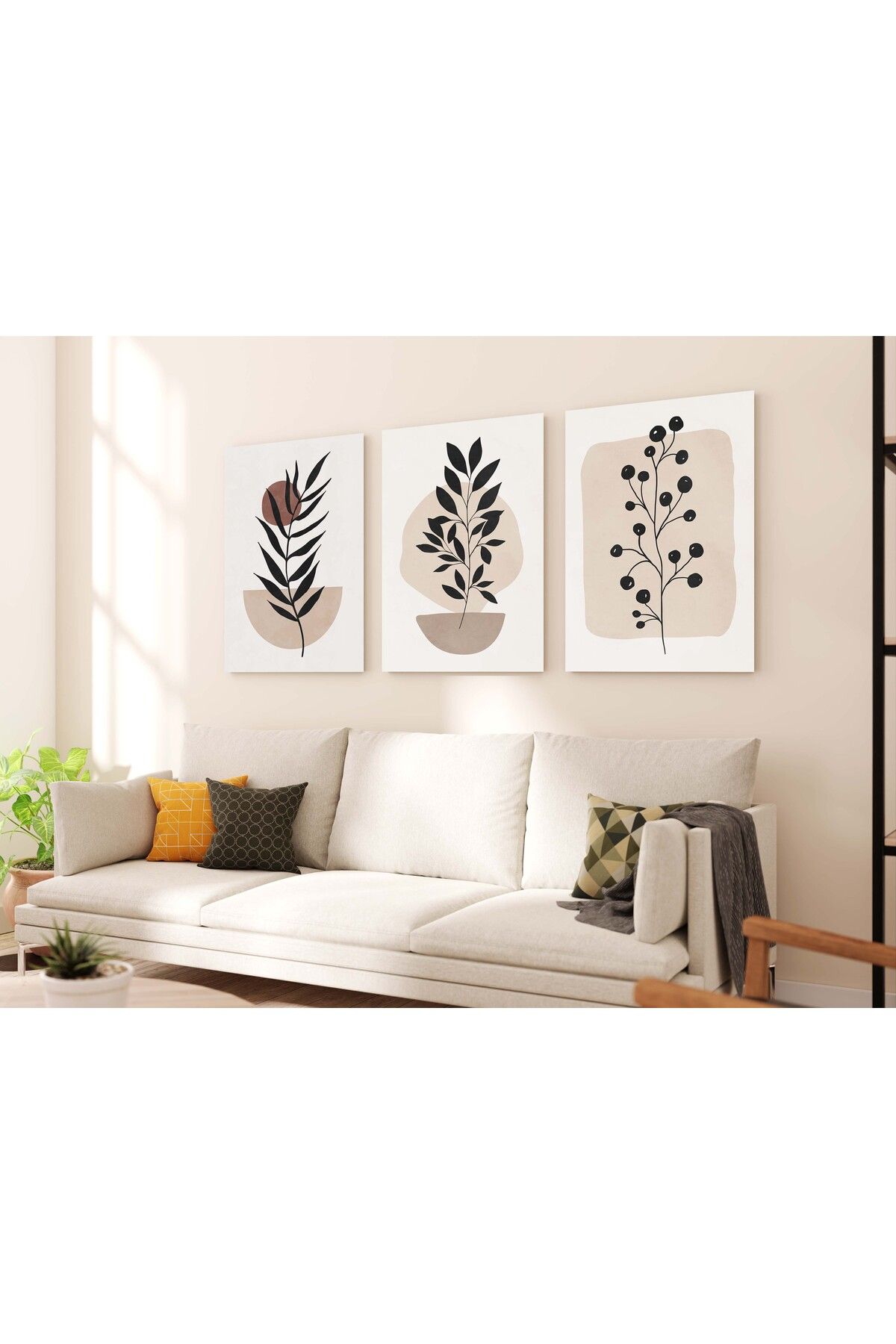 MAGNASTE Duvar Tablosu Çerçeve Görünümlü Mutfak Tabloları 3 lü Tablo Modern Tablo Premium Kalite Bohem Tablo