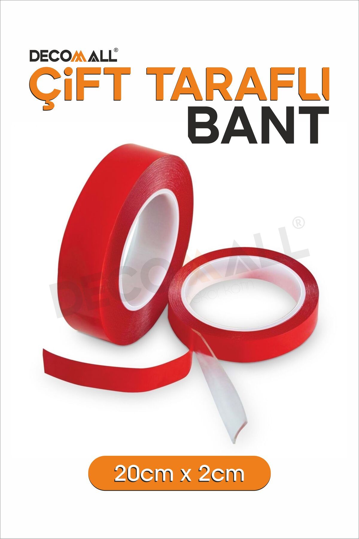DECOMALL ÇİFT TARAFLI BANT ŞEFFAF SLİKON BANT HER ZEMİNE UYGUN GÜÇLÜ BANT
