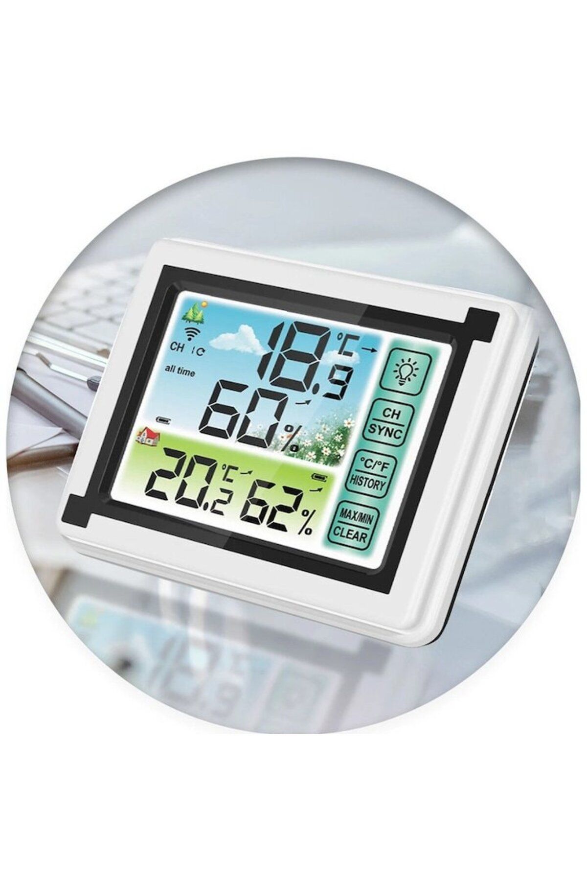 ideal STORE-Professional Wireless Weather Station IdealStore with External Sensor, Hygrometer, Touch Screen, Col 3