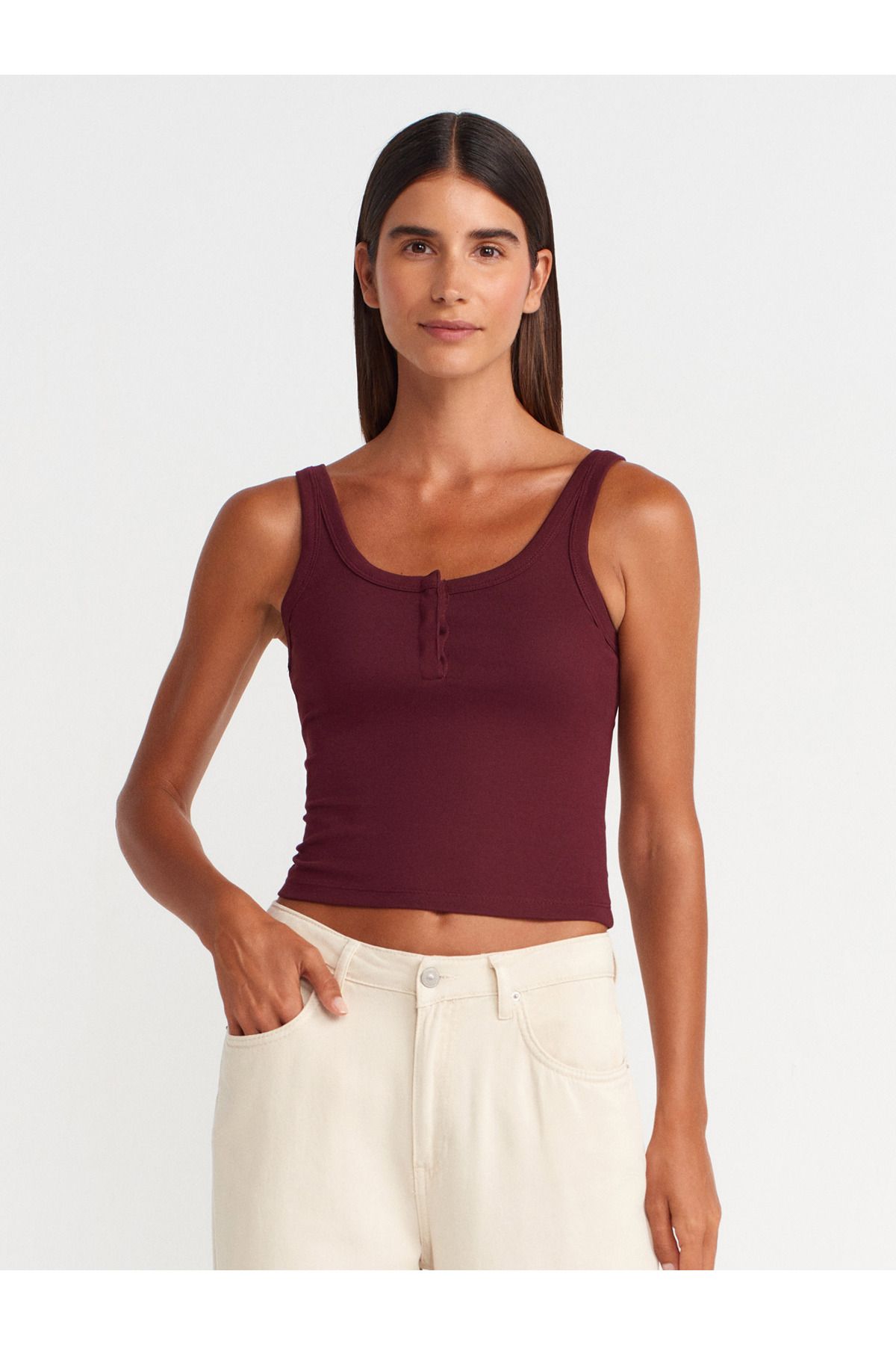 Dilvin 21096 Askılı Top-Bordo