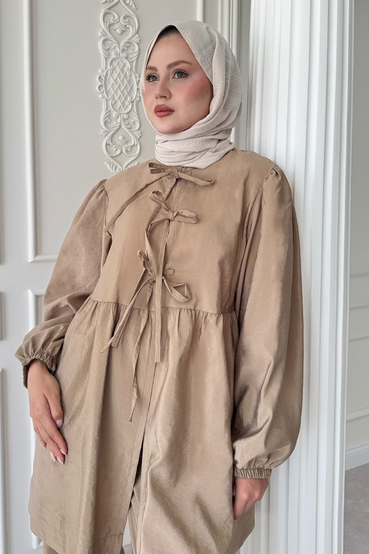 InStyle-Σετ Casual Milk Coffee με κόμπους 3