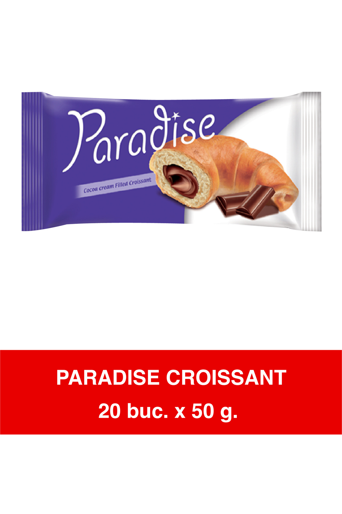 ŞİMŞEK ΠΑΡΑΔΕΙΣΟΣ – Κρουασάν με κρέμα κακάο 50g x 20 τεμάχια