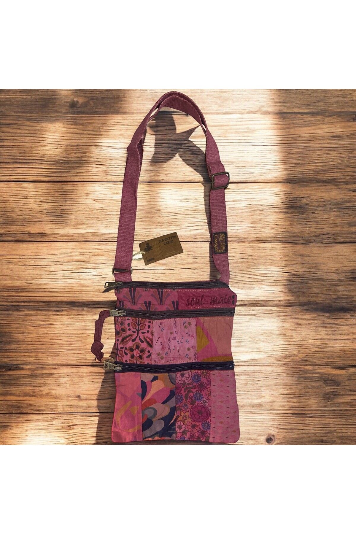 Old Cotton Vintage Renkli Etnik Salaş Küçük Boy Plaj Günlük Kadın Kol Omuz Çantası 24cm x 29cm