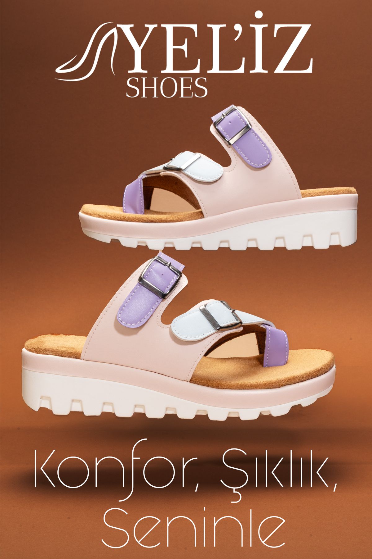Yel'iz Shoes&Slipper Ortopedik Parmak Arası Kadın Sandalet Terlik