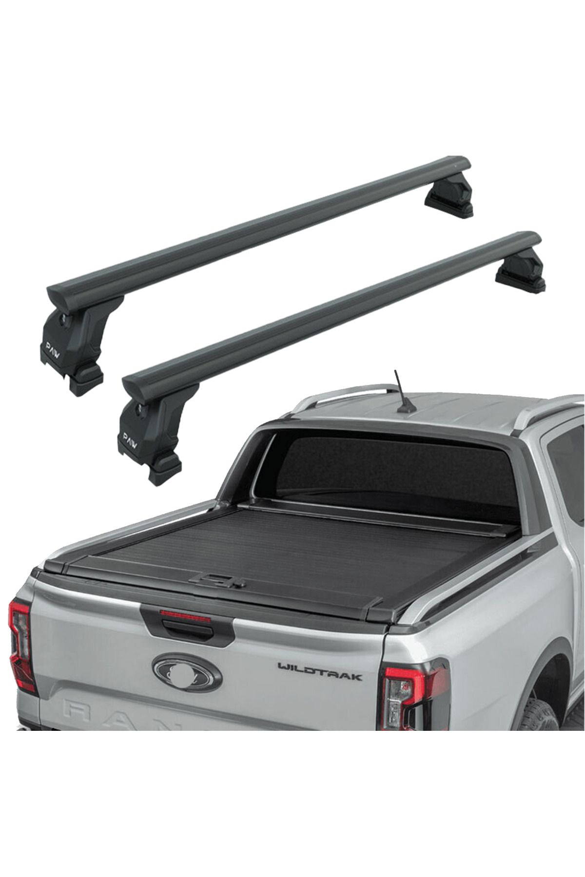 auto paw SsangYong Musso Grand Kasa Üstü Bed Rack Taşıyıcı Bar – Siyah| Kilitli Sistem | Vida Montajlı