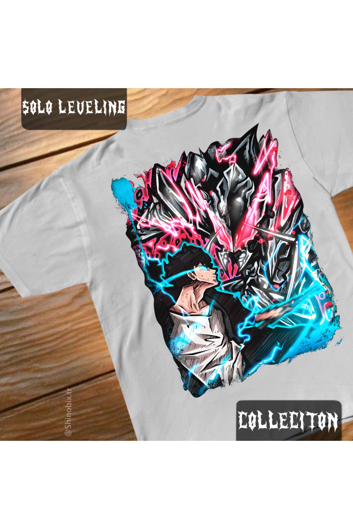 SHINOBIX Solo Leveling Anime Shadow Beru Oversize Baskılı T-Shirt