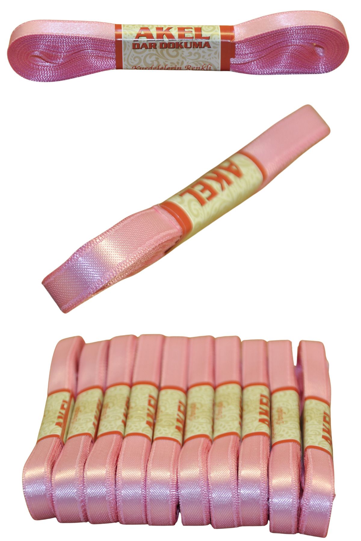 Larenya 1 cm Genişliğinde Kurdele | 10 Metre | El İşi, Süsleme, Hobi ve Paketleme İçin Uygun Pembe