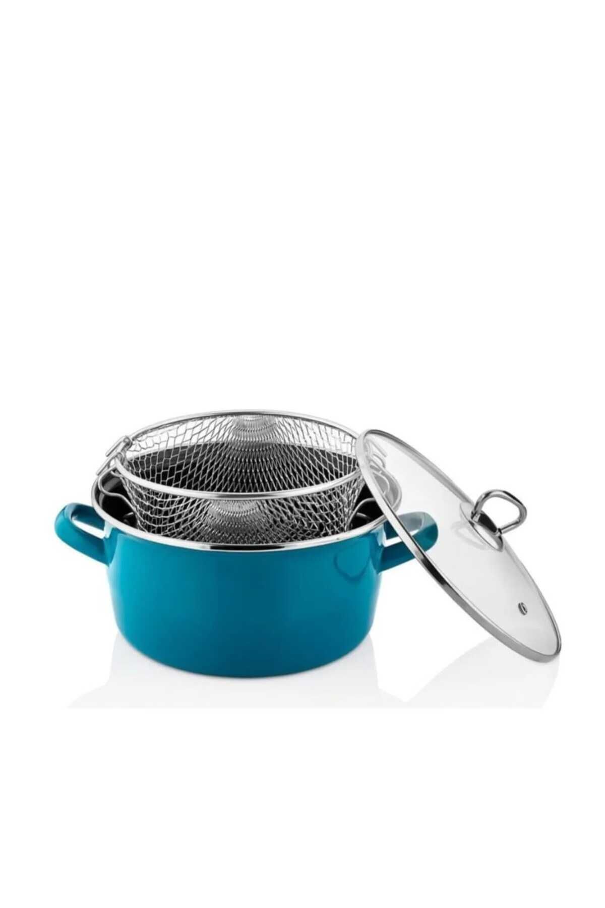 Paçi BETTY Emaye 24 cm Kızartma Tenceresi Turkuaz 4.5 LT 201141