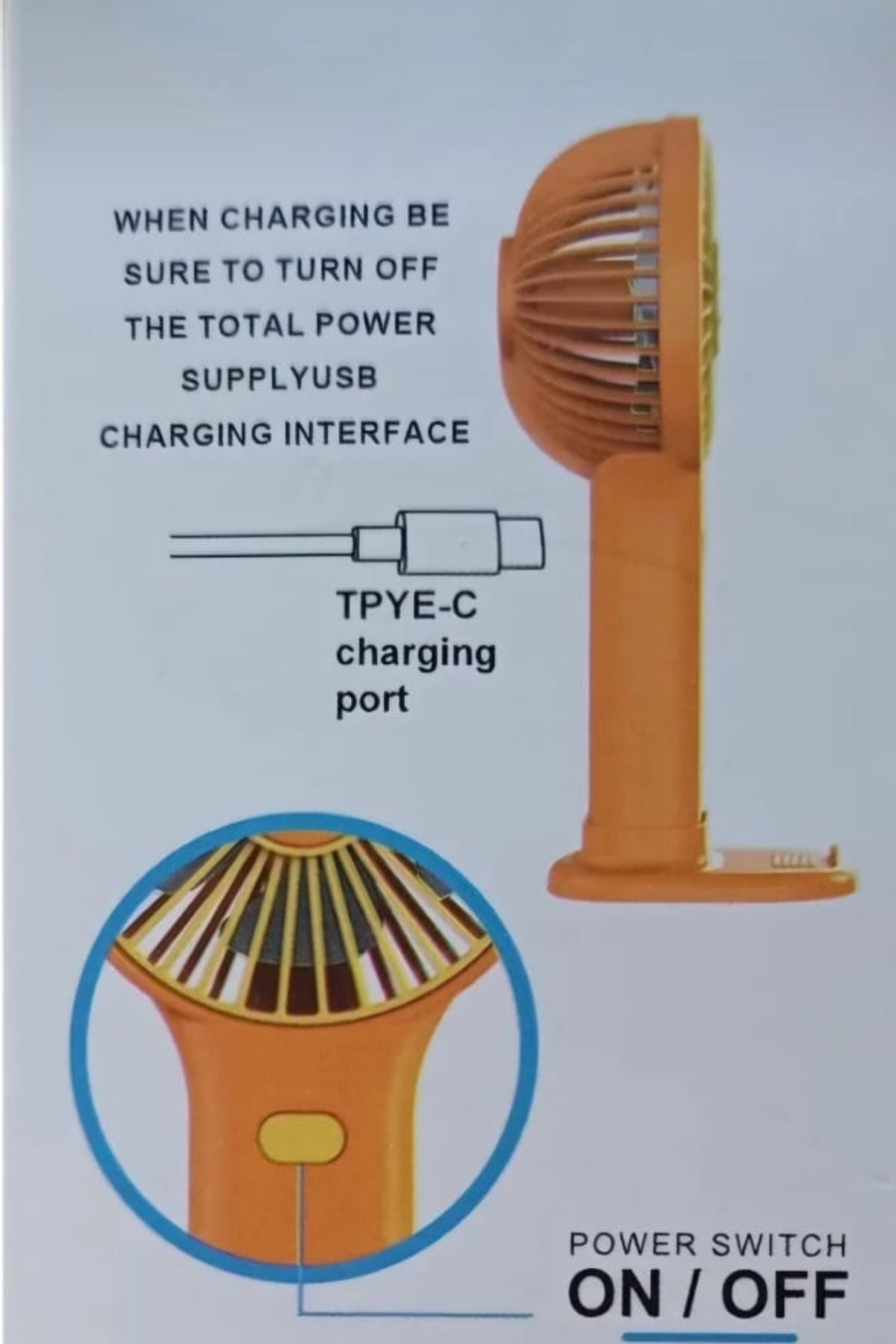 KEREMİNModaRuhu Taşınabilir USB Şarjlı Masaüstü Mini Fan- Telefon Tutacağı