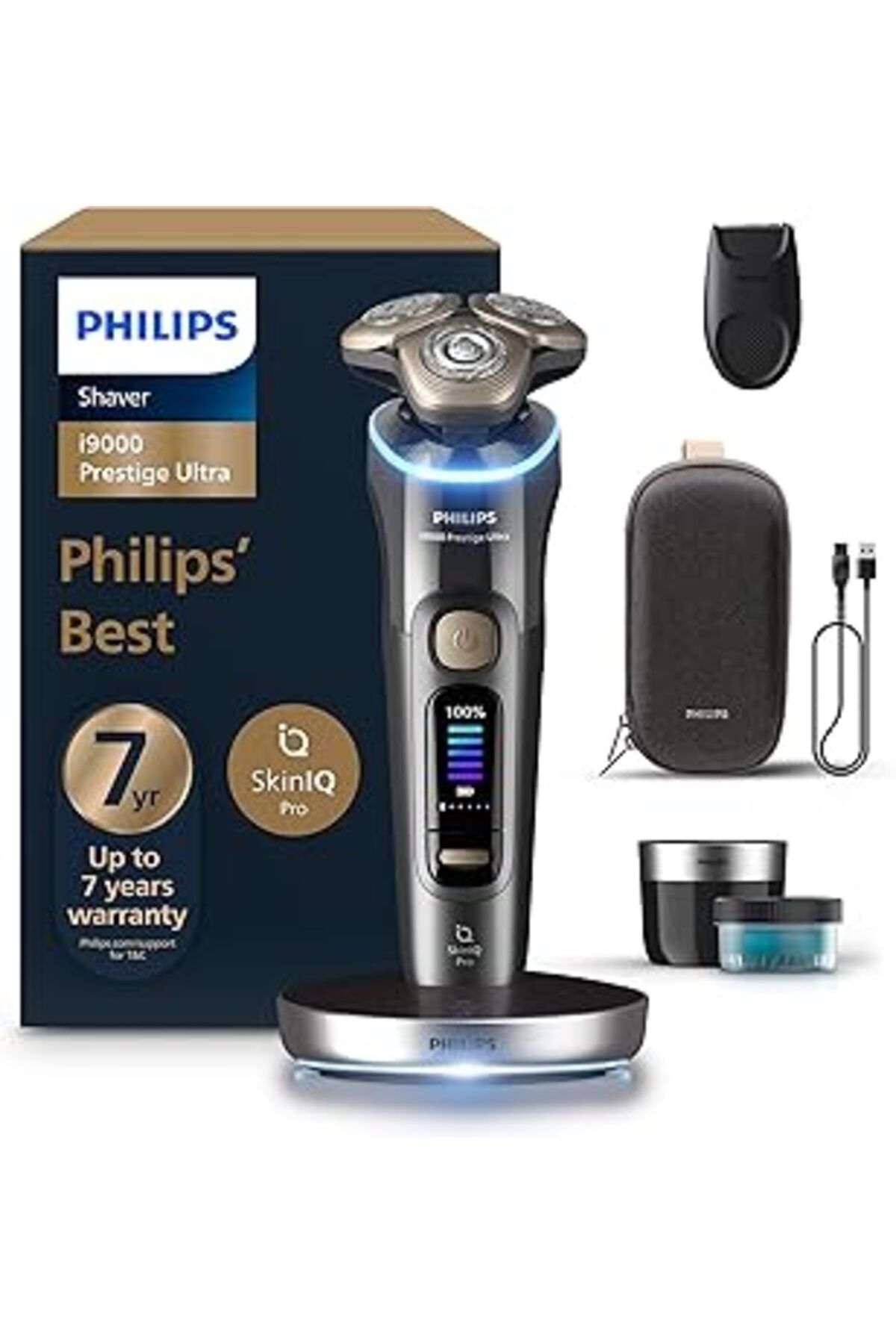 Qedii I9000 Ultra Prestige, Islak & Kuru Tıraş Makinesi, Skiniq Pro, 360° Hassas Başlıklar, Seyahat Çanta