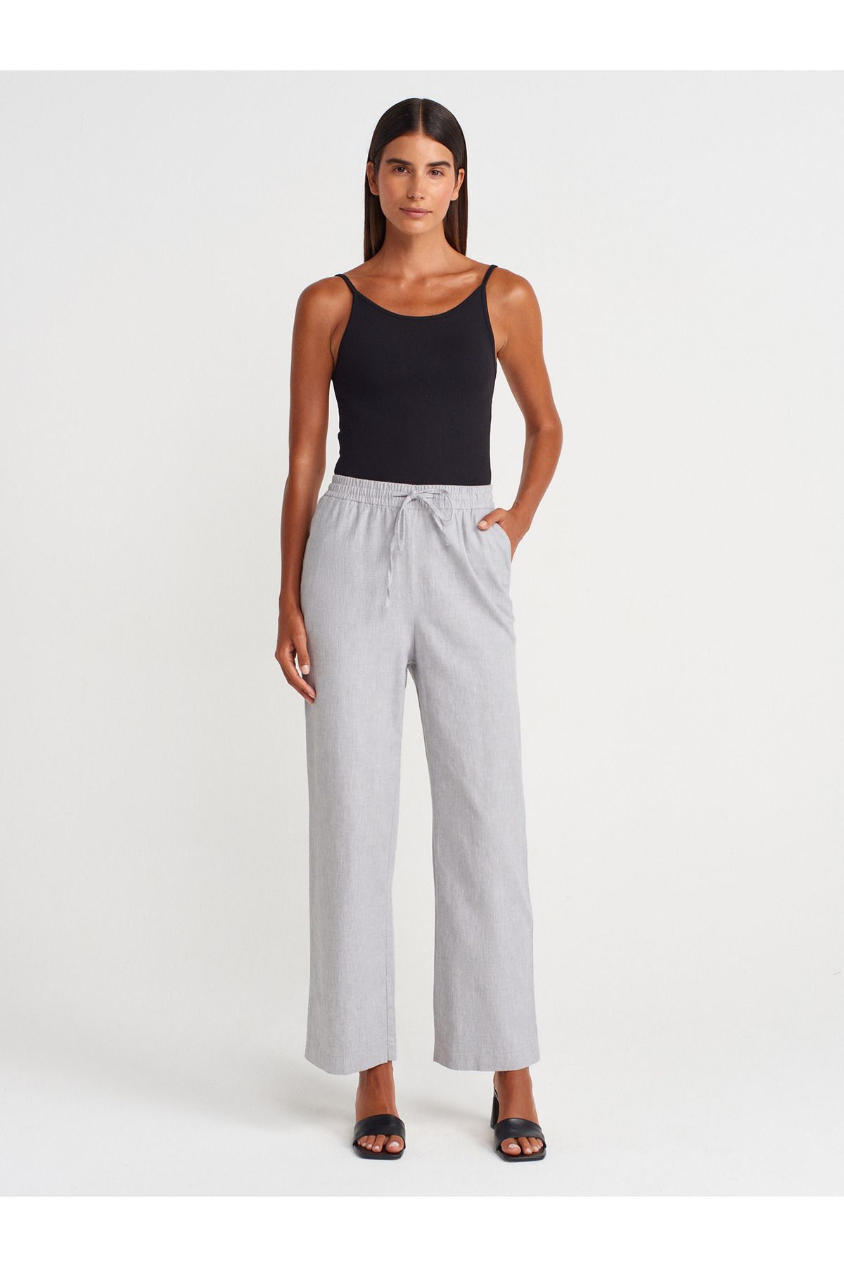Dilvin 72144 Pijama Pantolon-Gri
