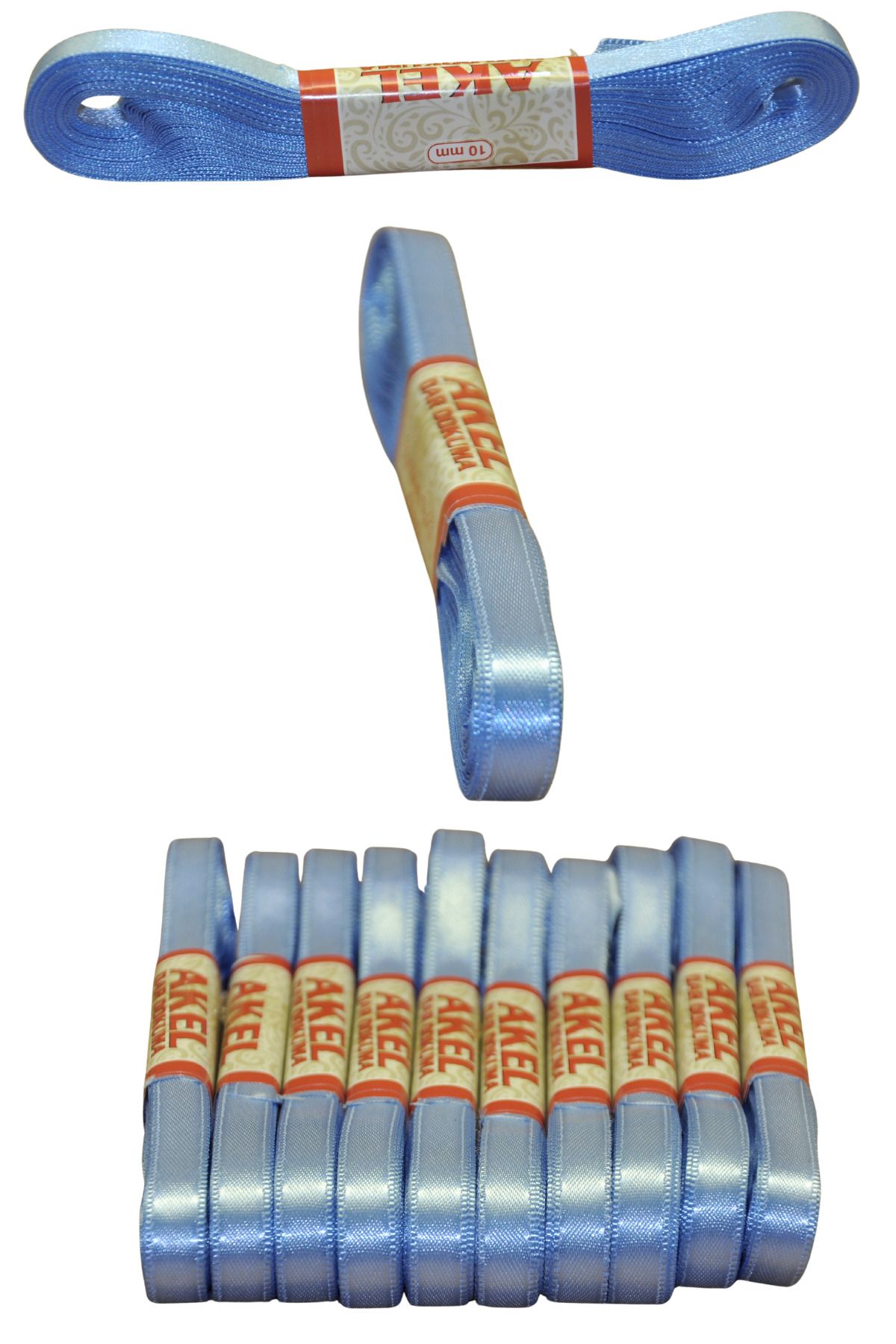 Larenya 1 cm Genişliğinde Kurdele | 10 Metre | El İşi, Süsleme, Hobi ve Paketleme İçin Uygun Mavi