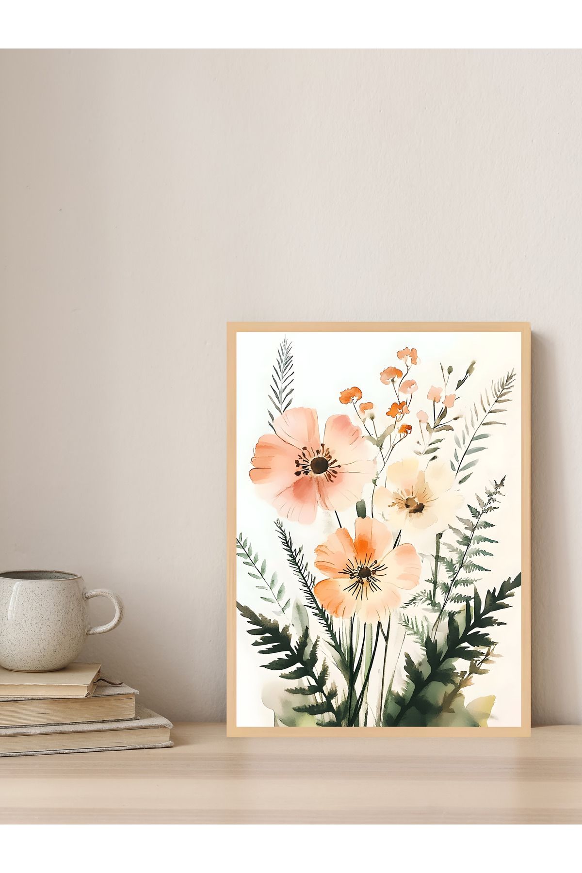 Tuba Decor Tek parça Ahşap Çerçeve Görünümlü MDF Tablo