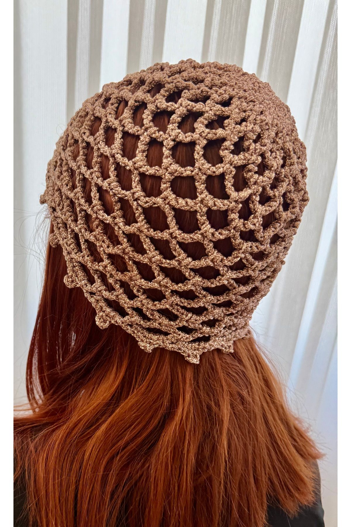 YELİZ HANDMADE El örgüsü yazlık file bere şapka bandana