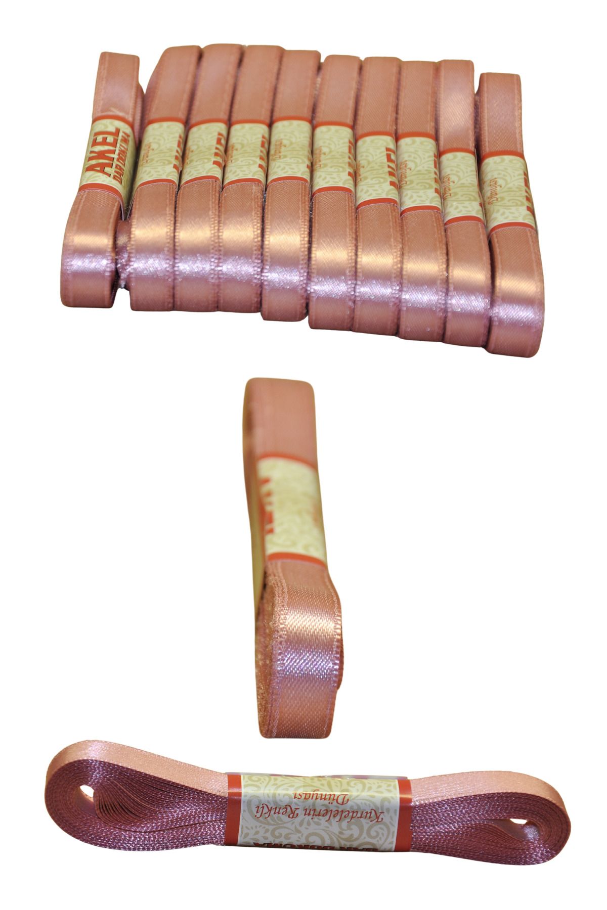 Larenya 1 cm Genişliğinde Kurdele | 10 Metre | El İşi, Süsleme, Hobi ve Paketleme İçin Uygun Gül Kurusu