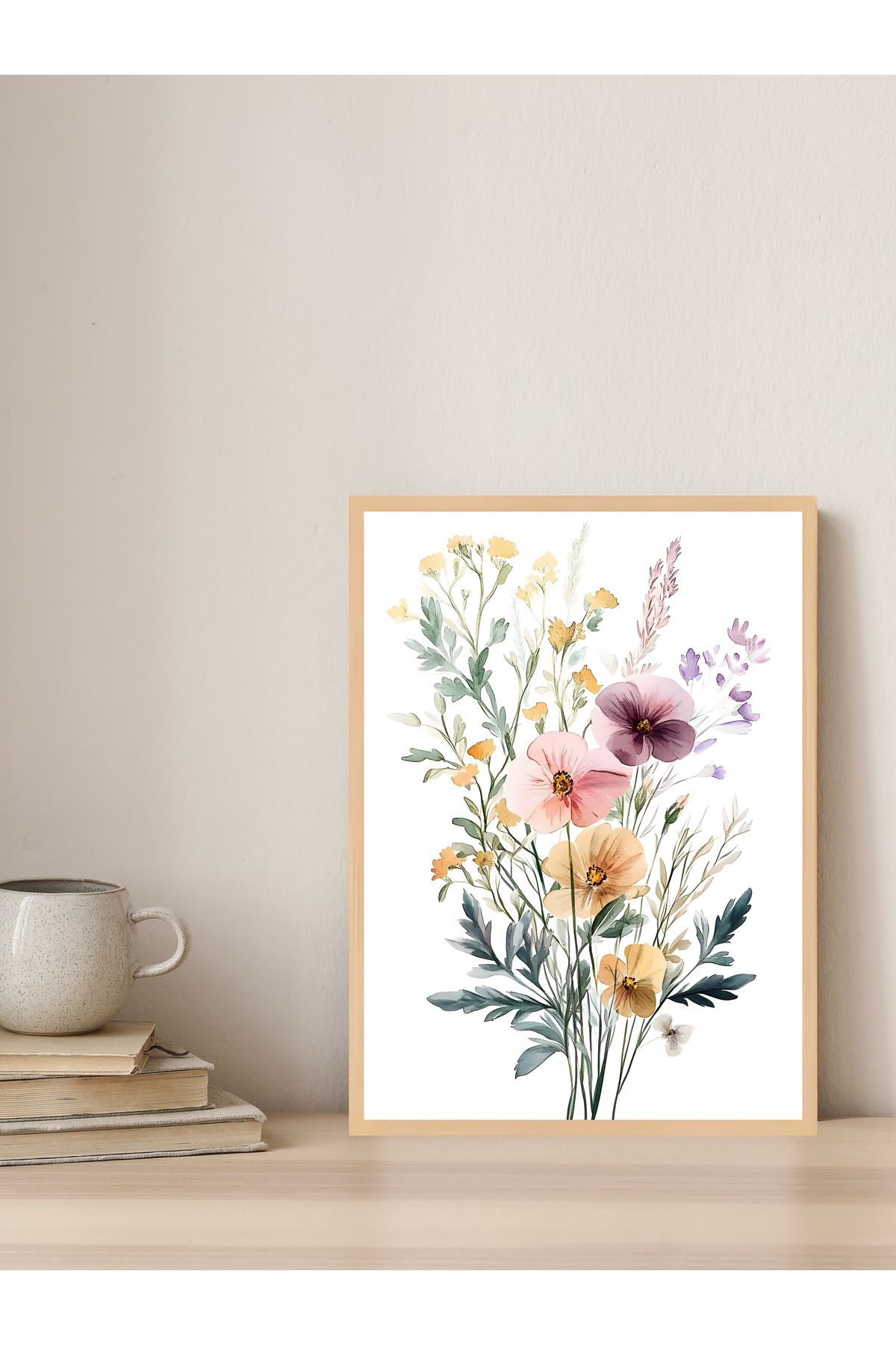 Tuba Decor Tek parça Ahşap Çerçeve Görünümlü MDF Tablo