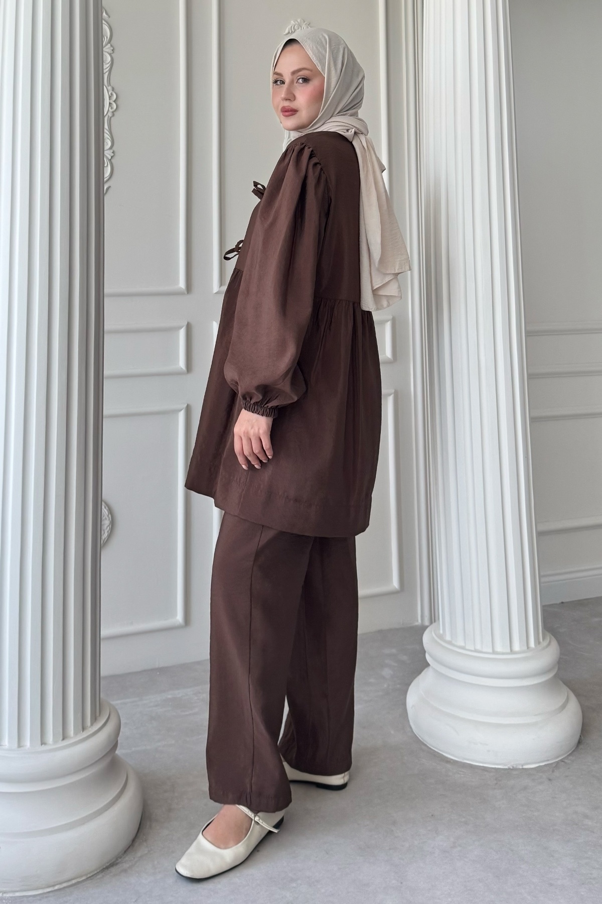 InStyle-Σετ Casual Bitter Brown με κόμπους 2