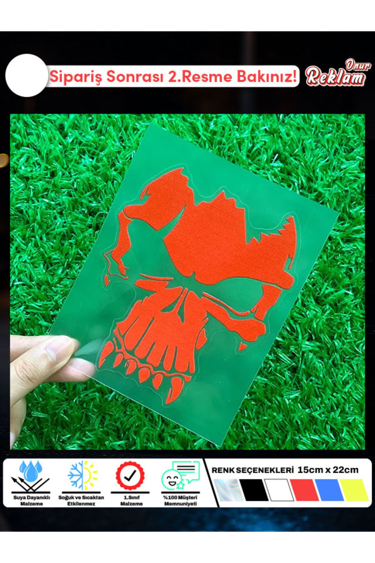 Onur Reklam Joker Kafatası Tasarımlı Araç Sticker – Suya Dayanıklı (15x22 cm)