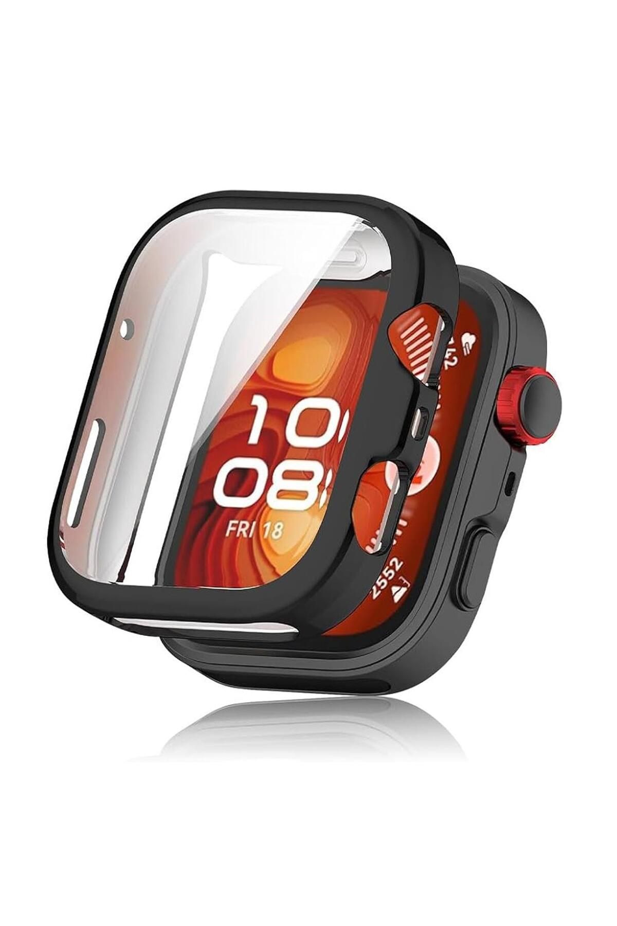 Microsonic Huawei Watch Fit 4 Pro Kılıf 360 Full Round Soft Silicone Siyah