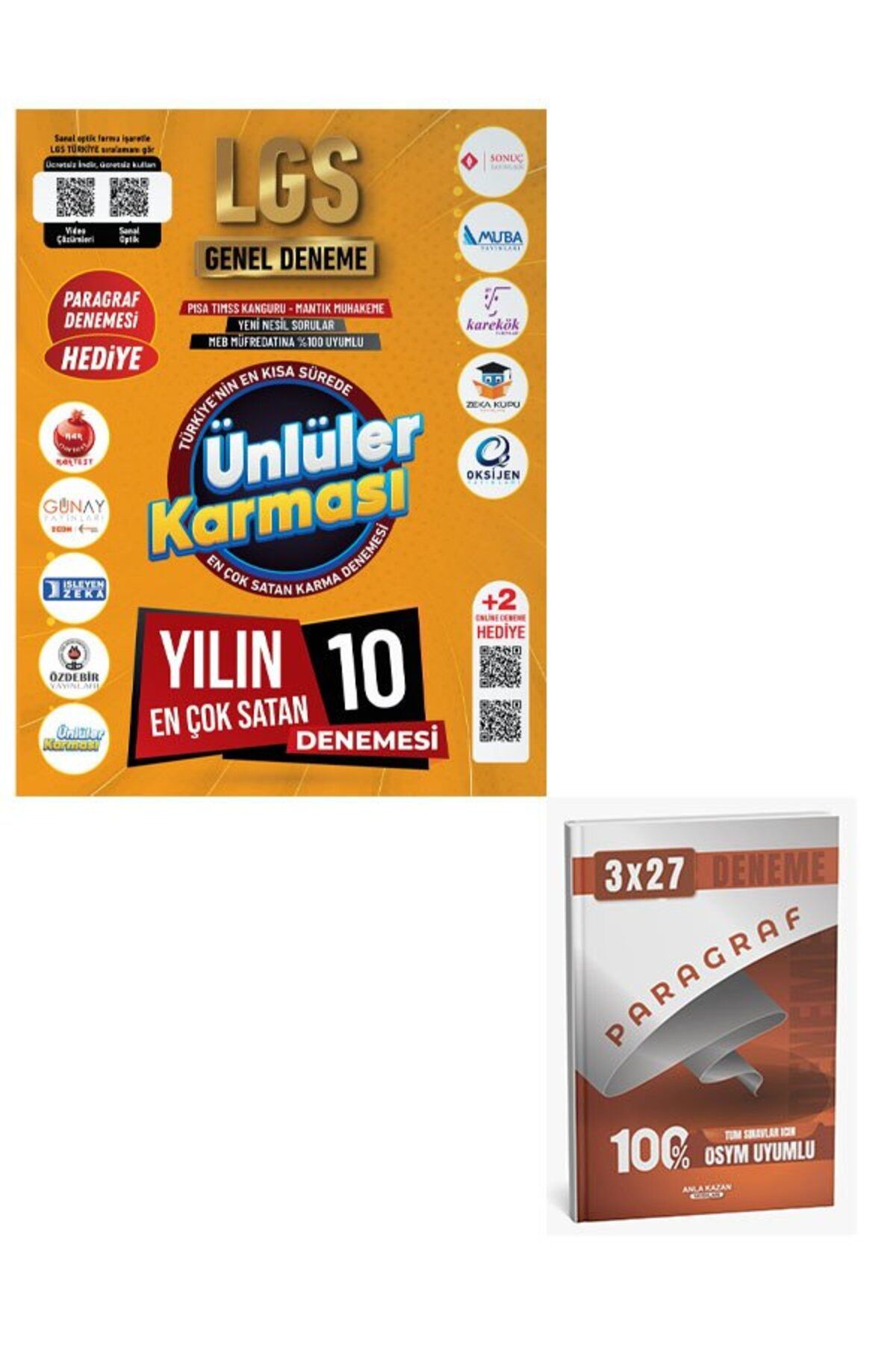 Anla Kazan Yayınları Ünlüller 2026 Lgs Genel 10+2 Karma Deneme+Anla Kazan Paragraf