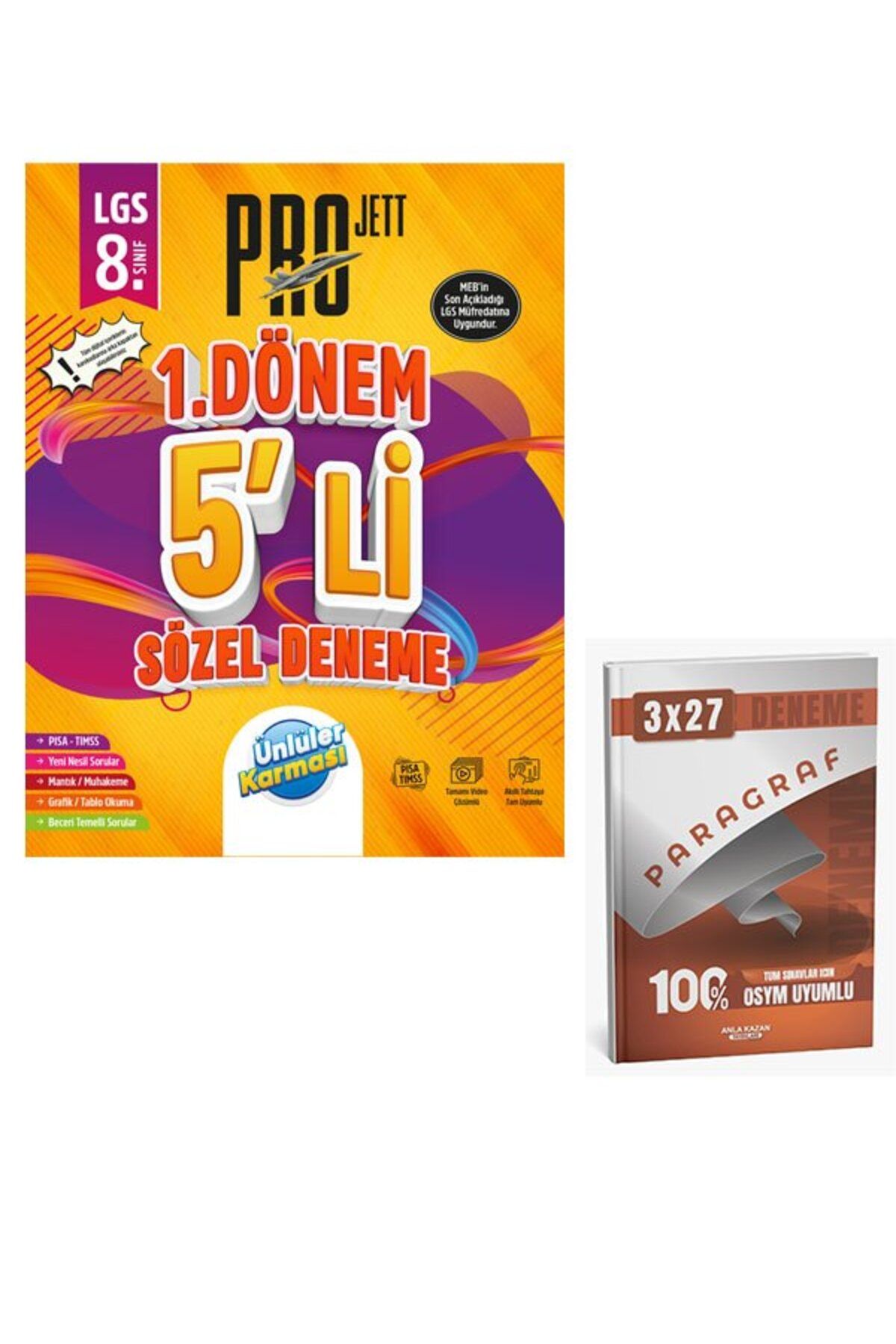 Anla Kazan Yayınları Ünlüller 2026 Projett Sözel 1 Dönem 5'li Deneme+Anla Kazan Paragraf