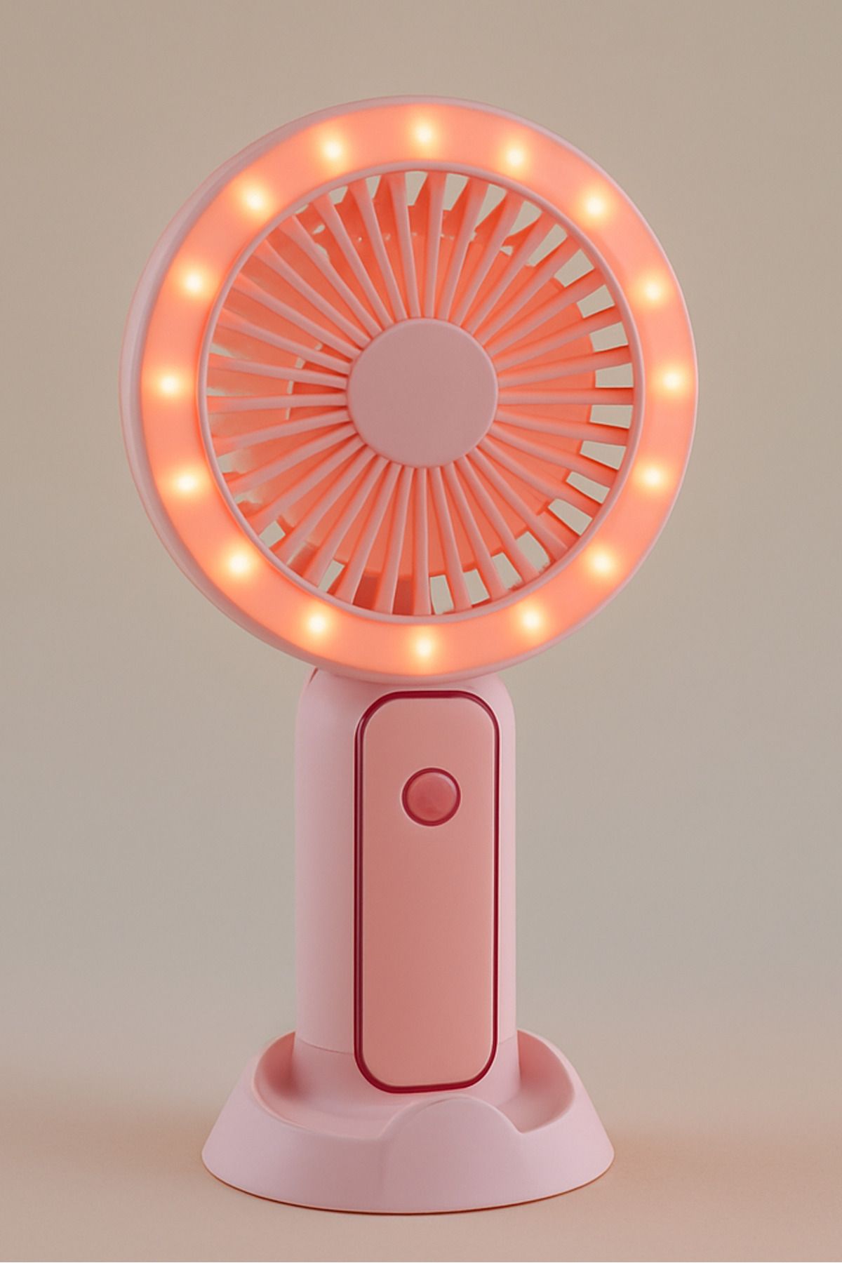 Venino Led Işıklı Mini El tipi ve masaüstü Fan - Telefon tutucu özellikli ve USB Şarjlı
