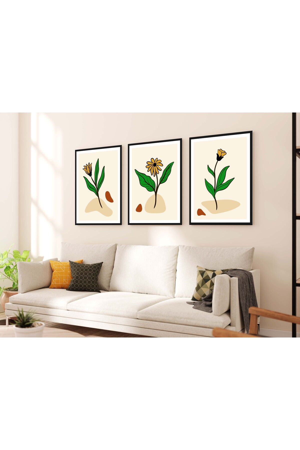 MAGNASTE Duvar Tablosu Çerçeve Görünümlü Mutfak Tabloları 3 lü Tablo Premium Kalite Modern Tablo Bohem Tablo