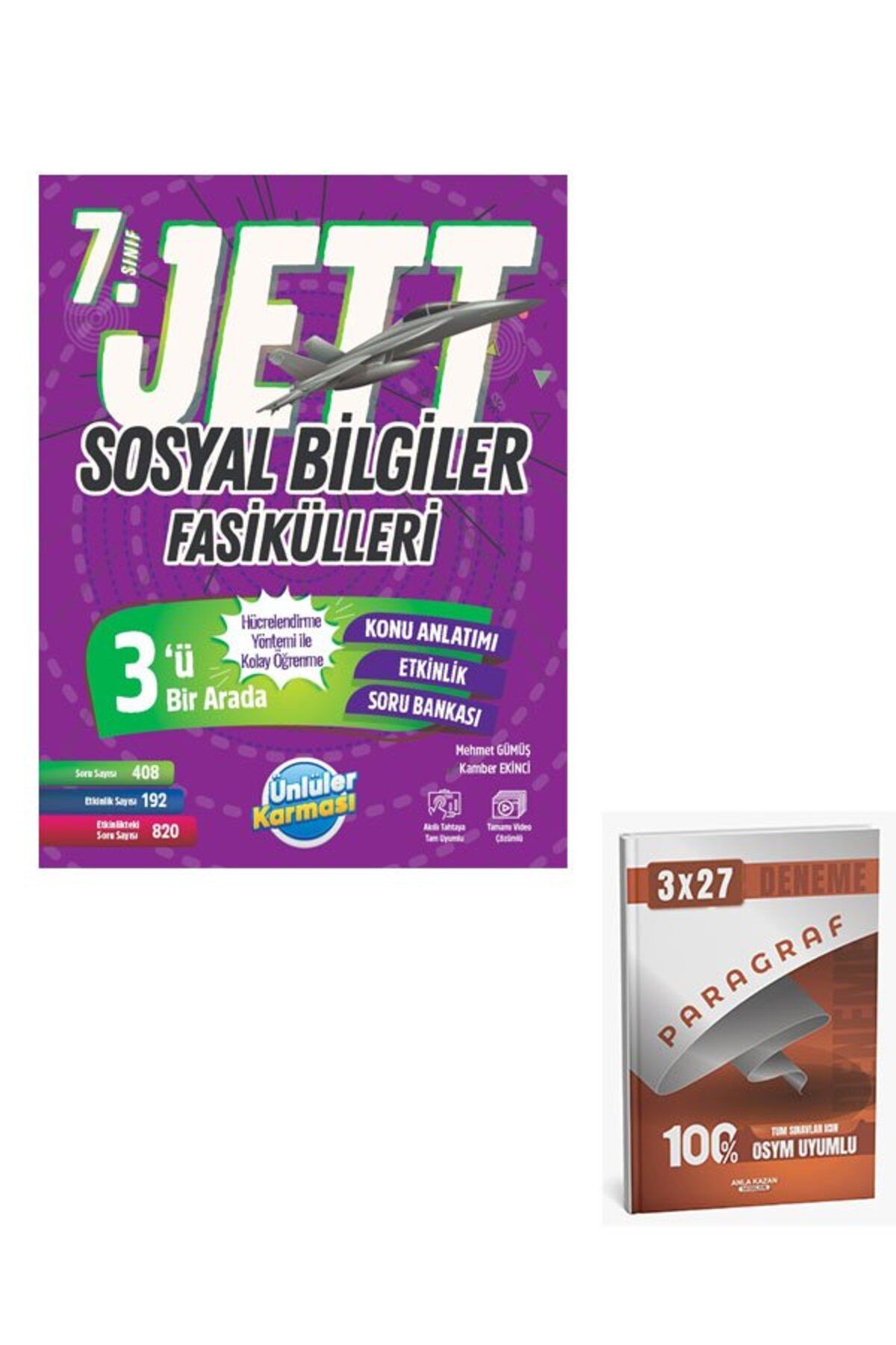 Anla Kazan Yayınları Ünlüller 2026 7 Sınıf Jett Sosyal Bilgiler Fasikülleri+Anla Kazan Paragraf