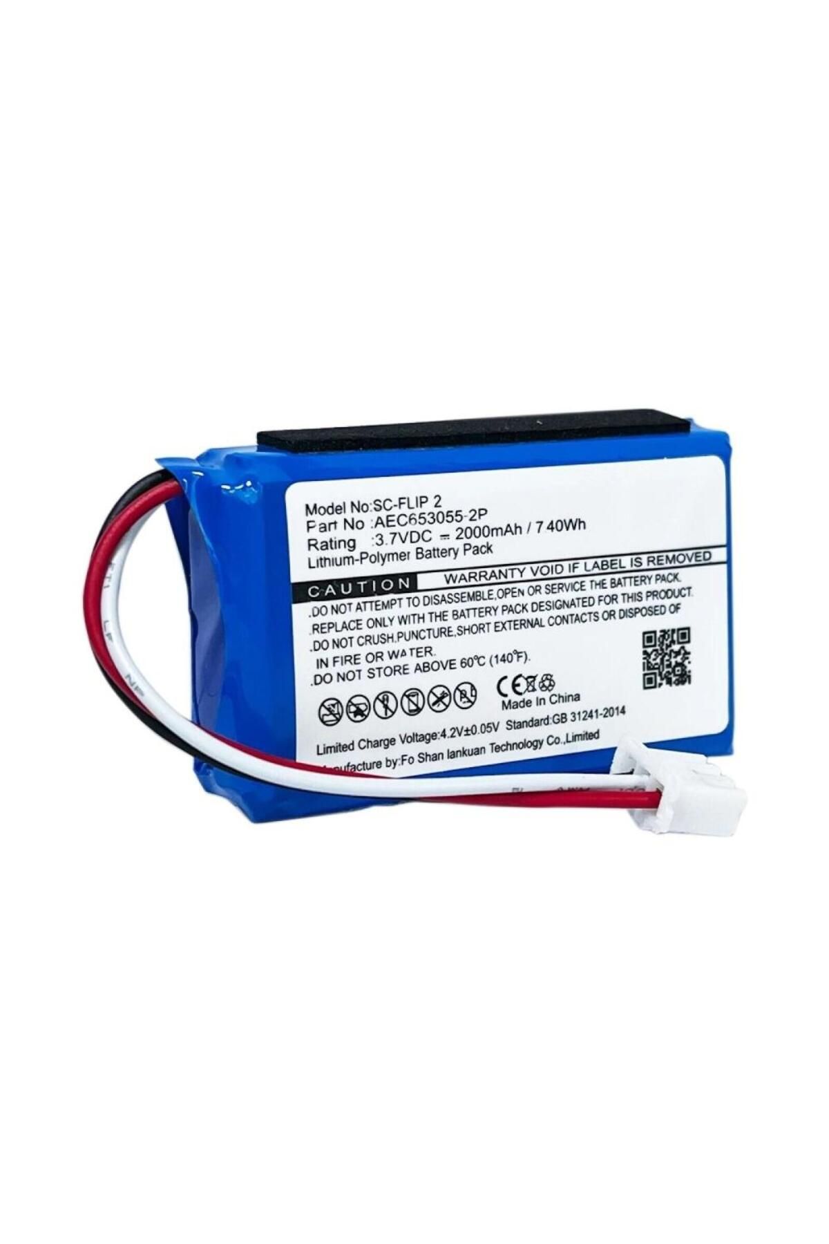 Skygo Flip 2 uyumlu 3.7v 2000 mah Soketli Batarya