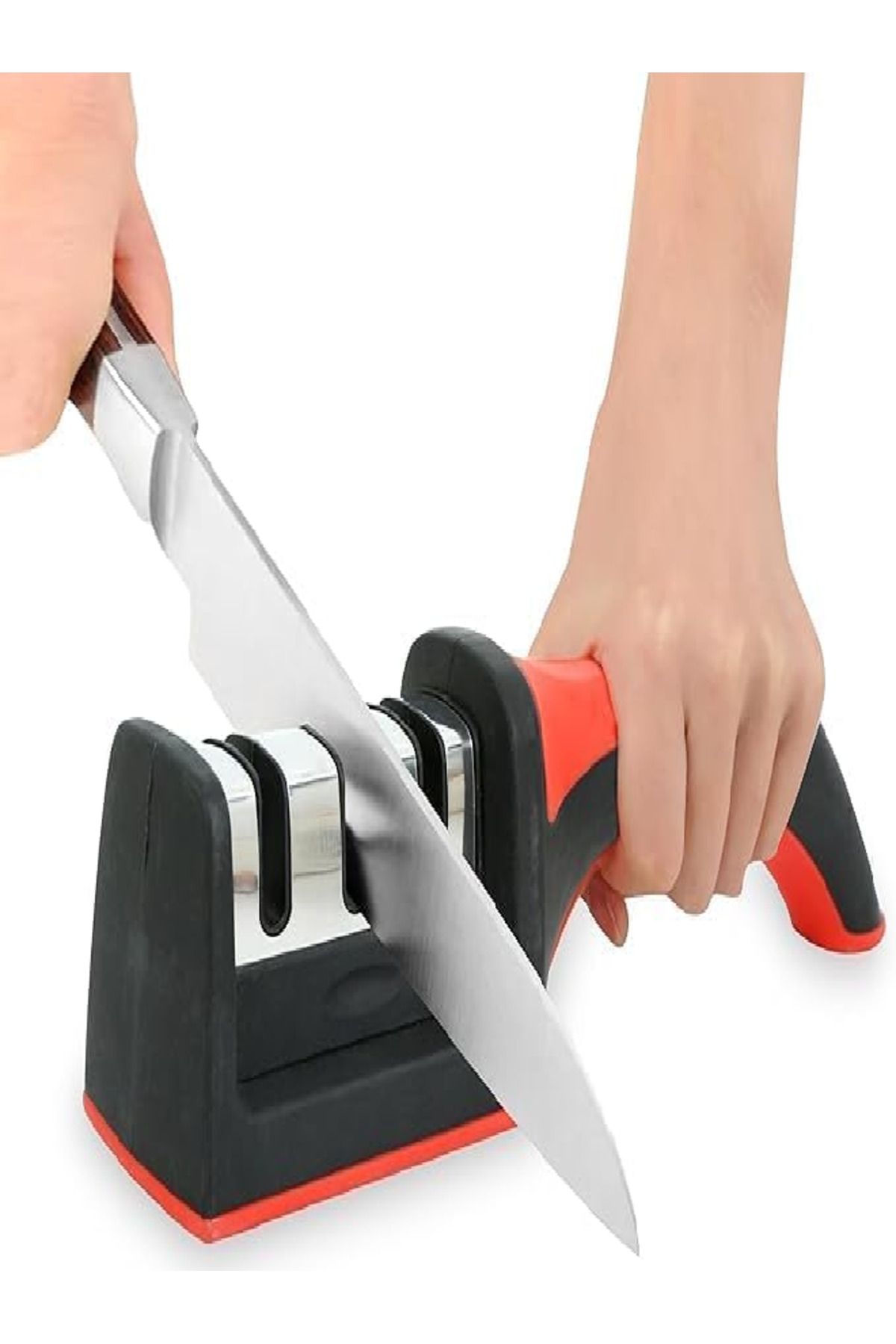 RAHALIFE HOME SOLUTION-Knife Sharpener | Easy-to-Use Manual Sharpener for Kitchen Knives | Non-Slip Base | Durable Design 3