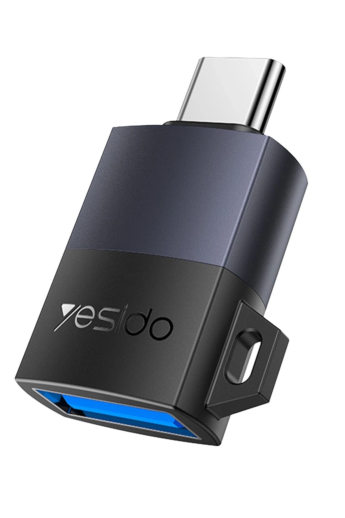 Yesido Mini OTG Adaptör USB to Type-C 3.0 5 GB/S Data Dönüştürücü Hızlı Şarj Destekli - Siyah
