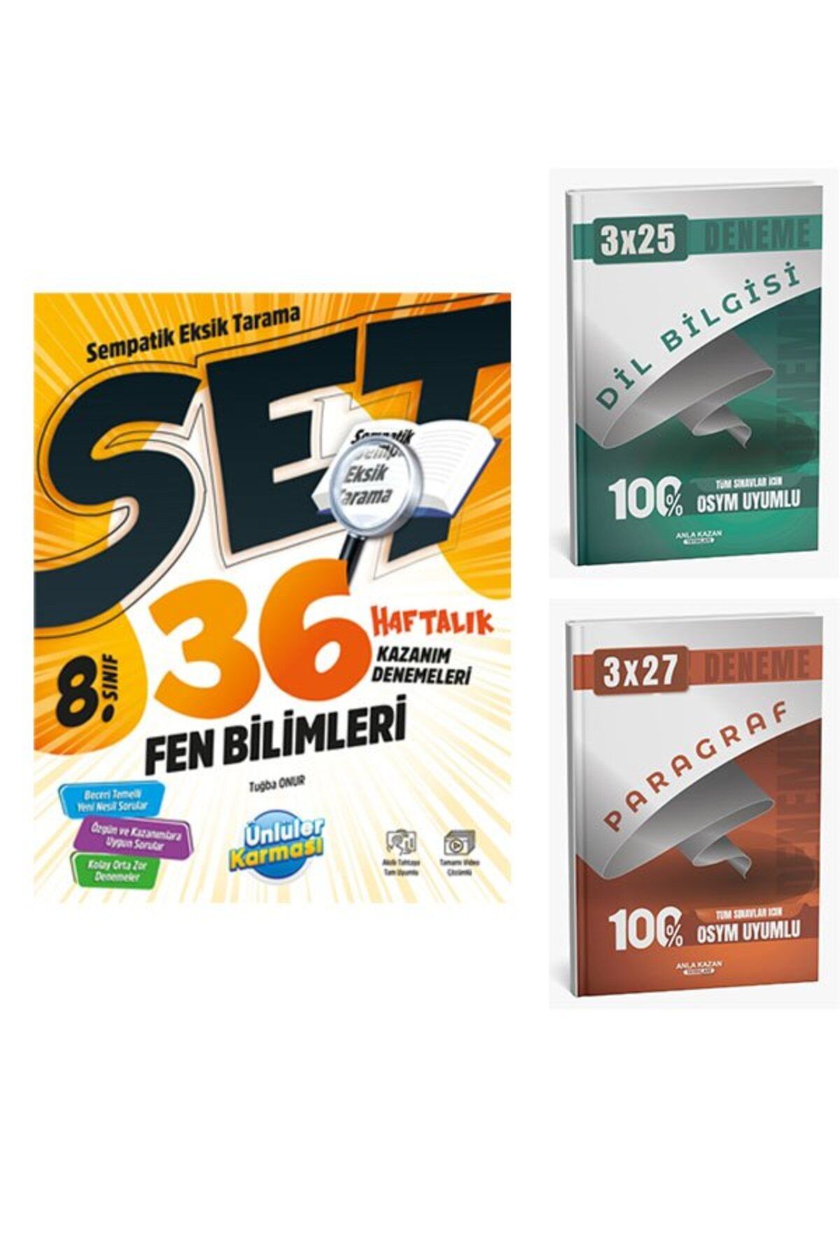 Anla Kazan Yayınları Ünlüller 2026 8. Sınıf Fen Bilimleri 36 Haftalık Kazanım Denemeleri+Anla Kazan Paragraf+Dilbilgisi