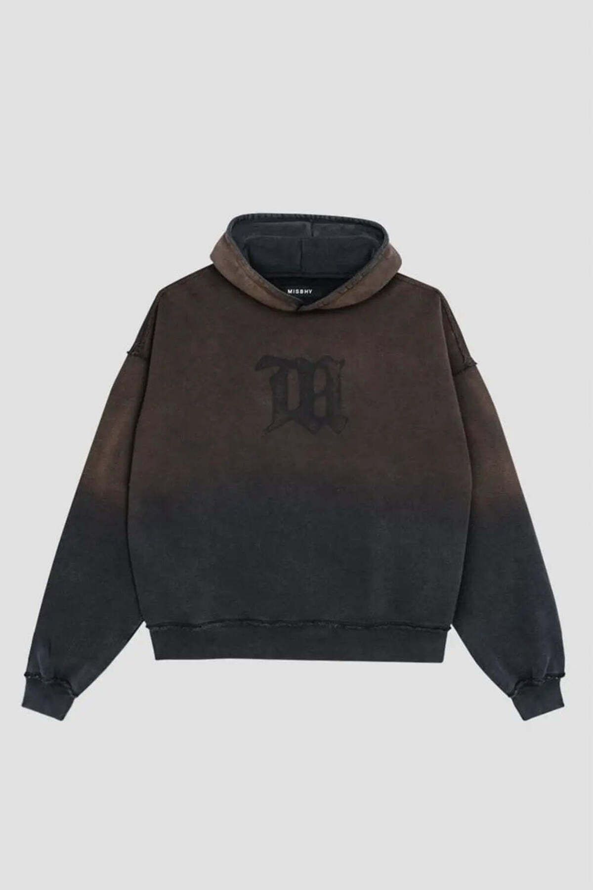 American Rag Cie Vintage Sunrise Signature Hoodie - Aşırı Rahat ve Şık Koyu Kahverengi Grafik Kapüşonlu