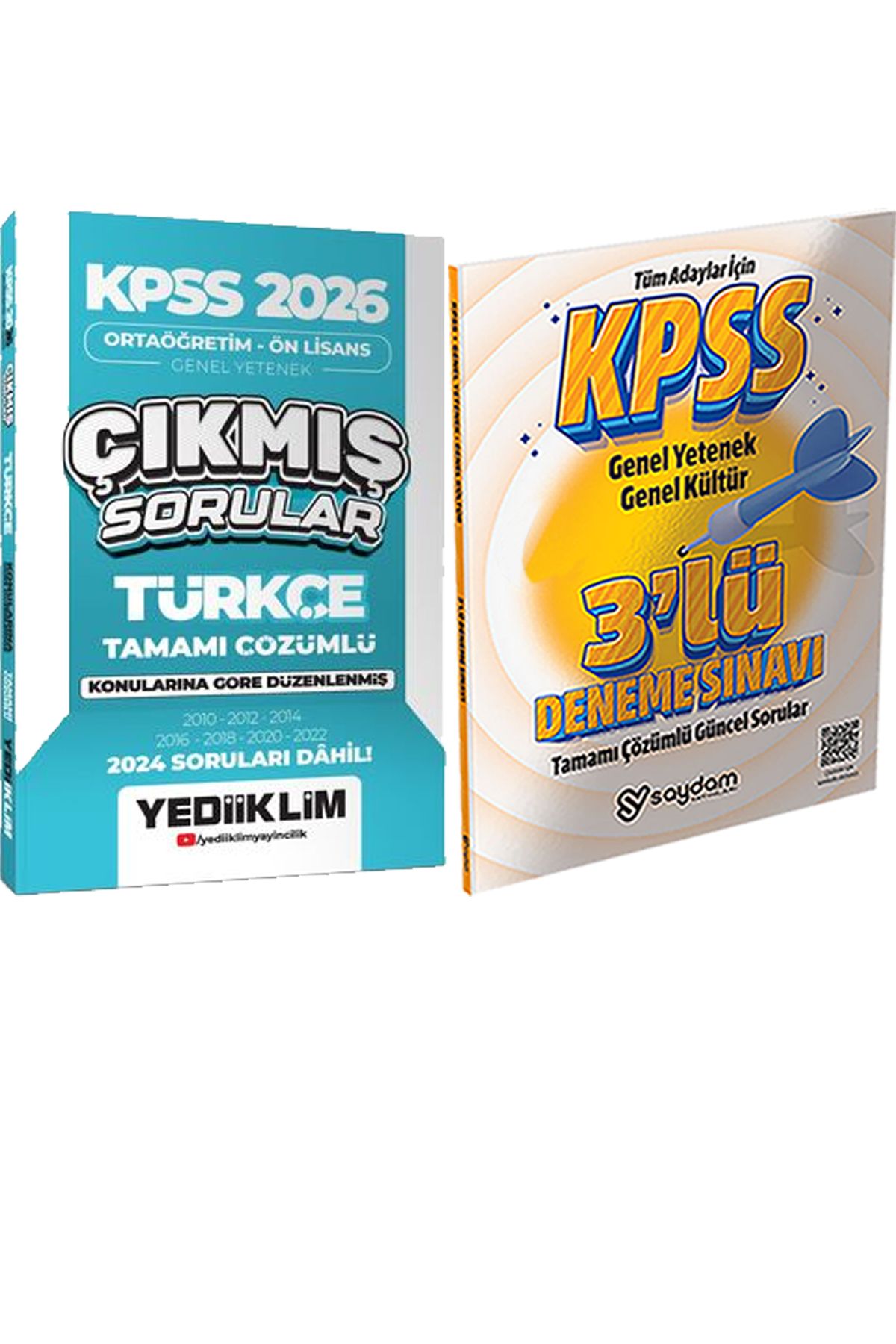 Yediiklim Yayınları KPSS 2026 Ortaöğretim-Önlisans Türkçe Konularına Göre Çıkmış Sorular + 3lü Deneme Hediye