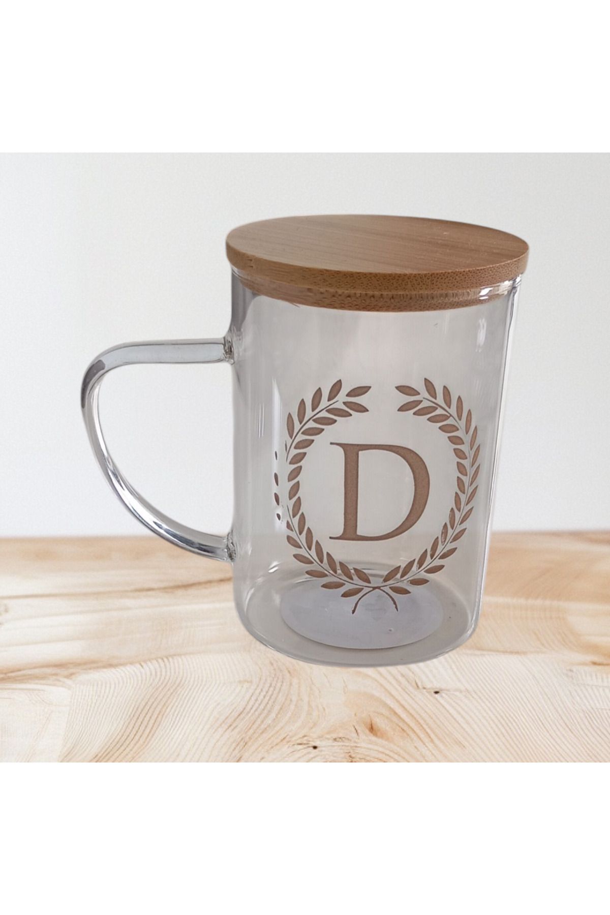 EGE HOME STORE Kişiye Özel Harfli Bardak Gold Yazılı (D ) Harfi