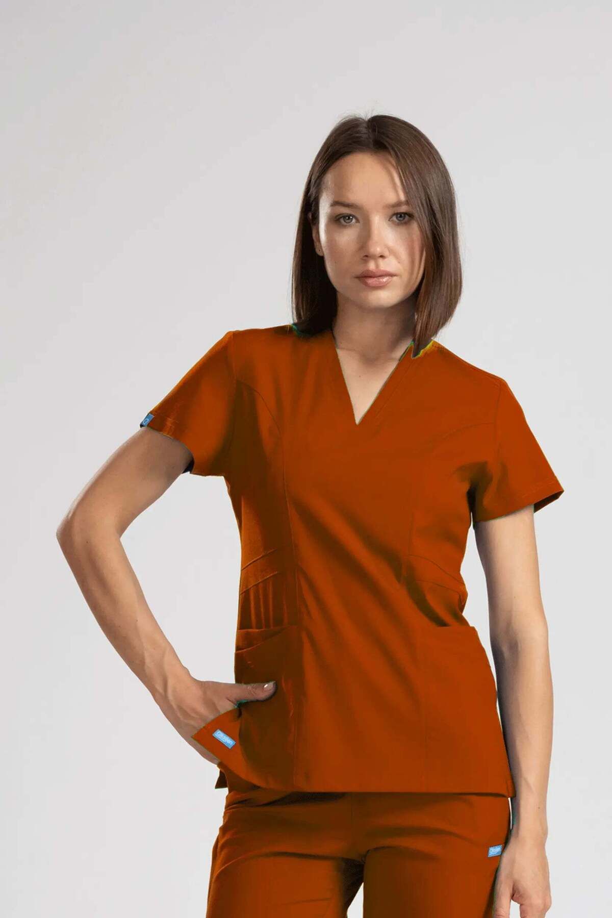 oksijen uniform Citrine - Kiremit (Tek Üst) - XS-36